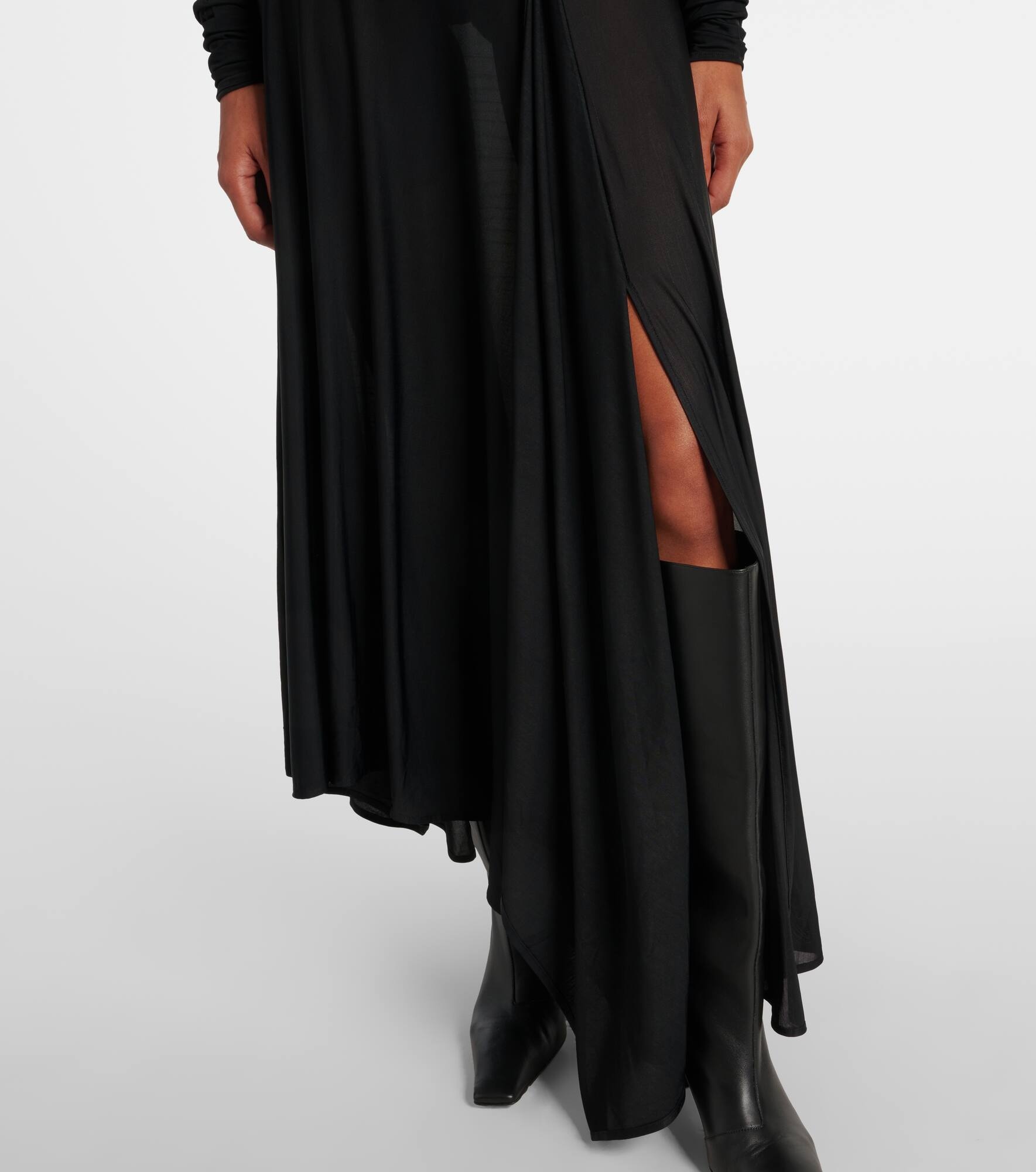 Gathered asymmetric maxi dress - 5