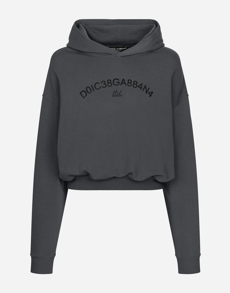 Cropped hoodie with Dolce&Gabbana logo - 1