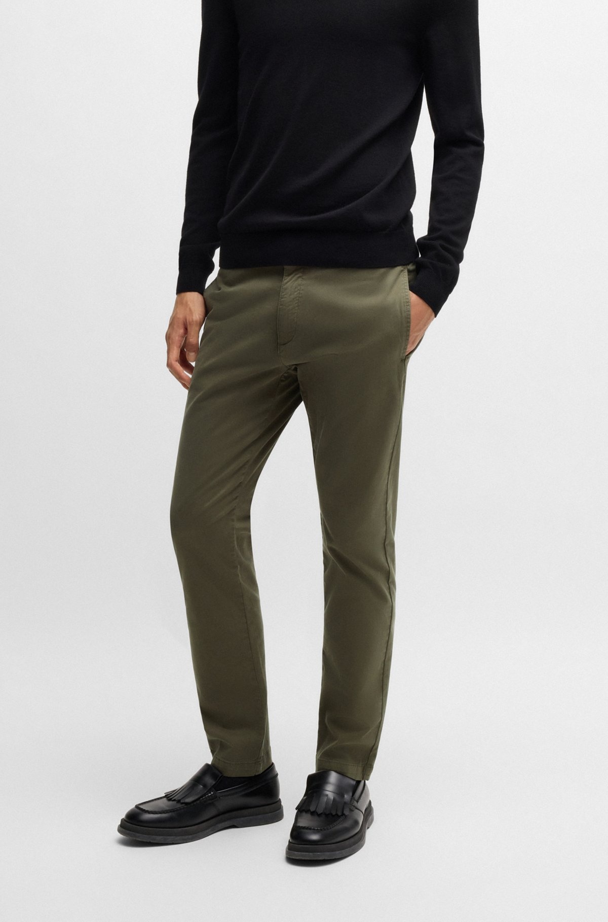 SLIM-FIT CHINOS IN STRETCH-COTTON GABARDINE - 2