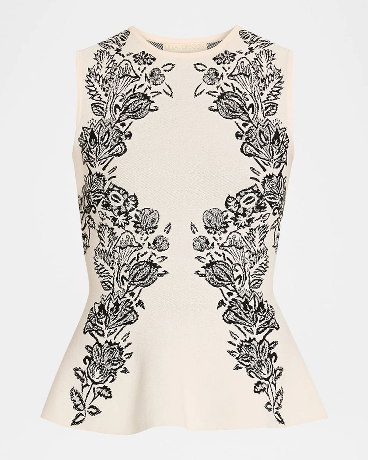 Vanna Jacquard Peplum Tank Top - 1