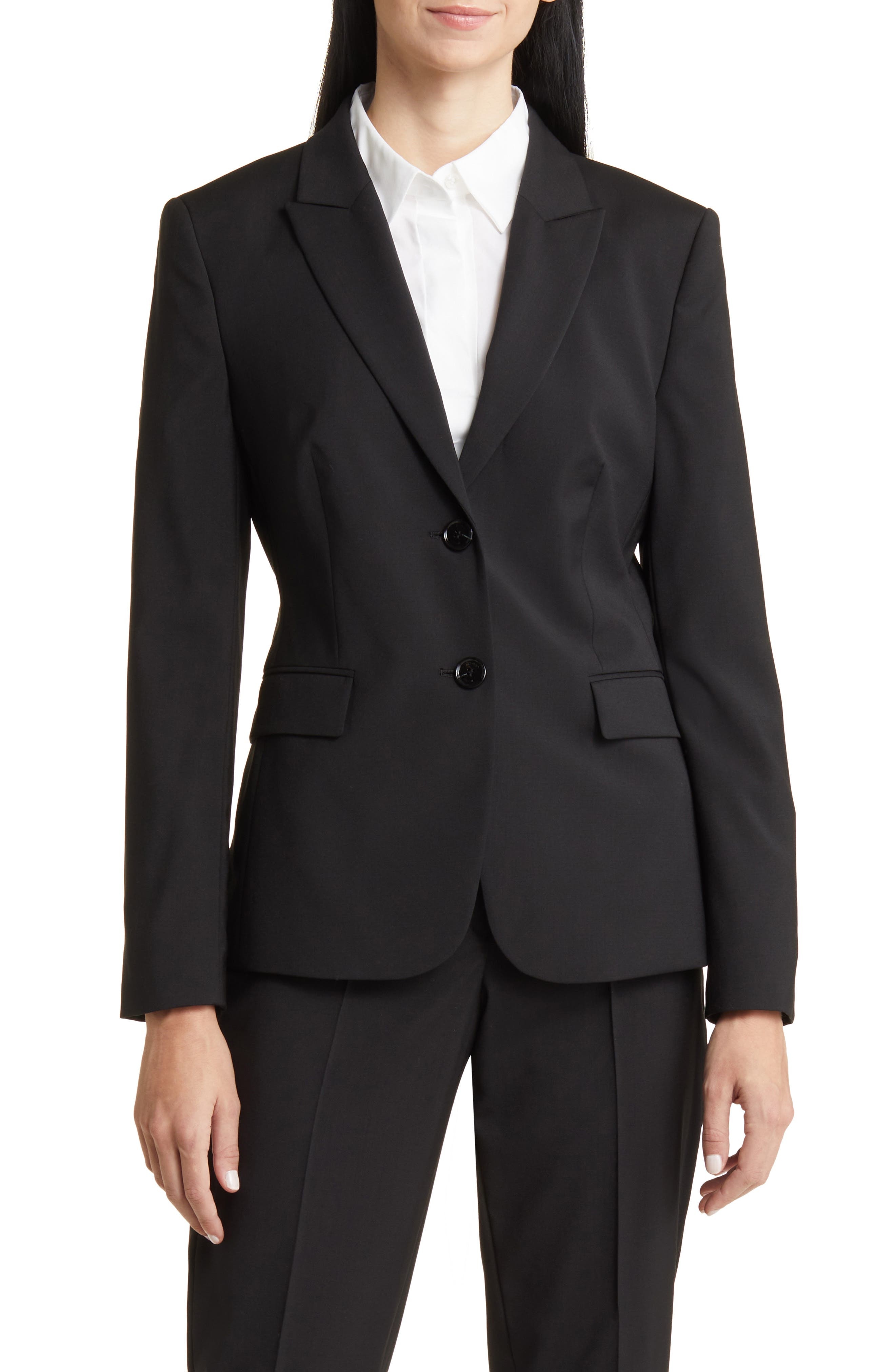 BOSS Bashinah Cotton Blend Blouse in Bright White at Nordstrom - 4