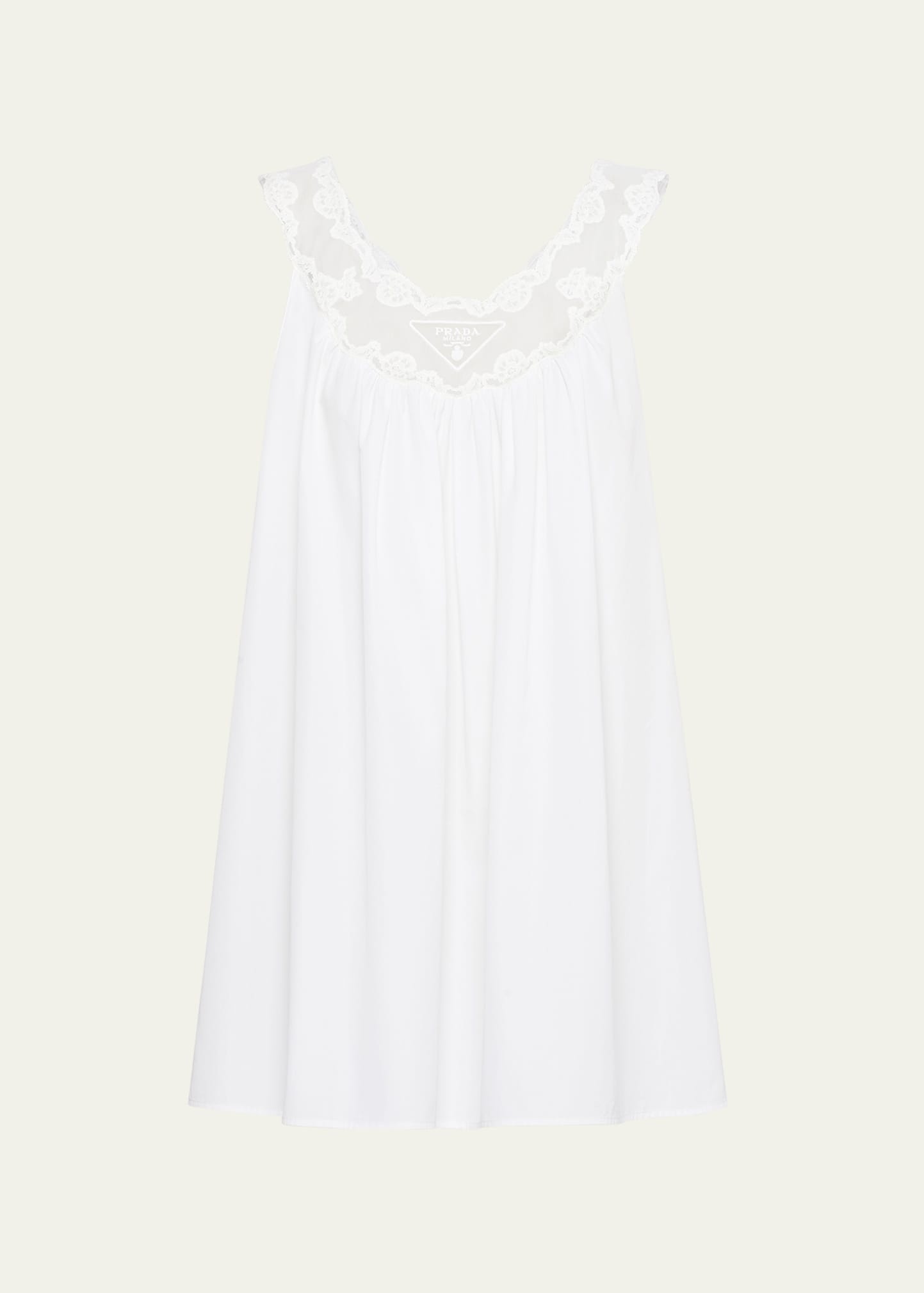 Prada Lace Poplin Mini Dress | bergdorfgoodman | REVERSIBLE