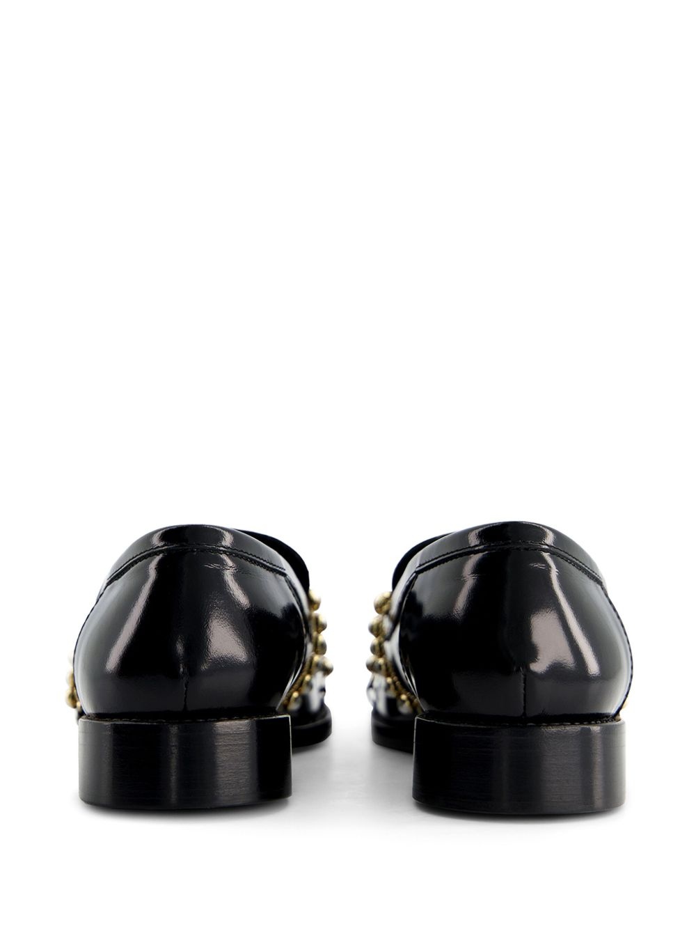 pearl-embellished leather loafers - 3