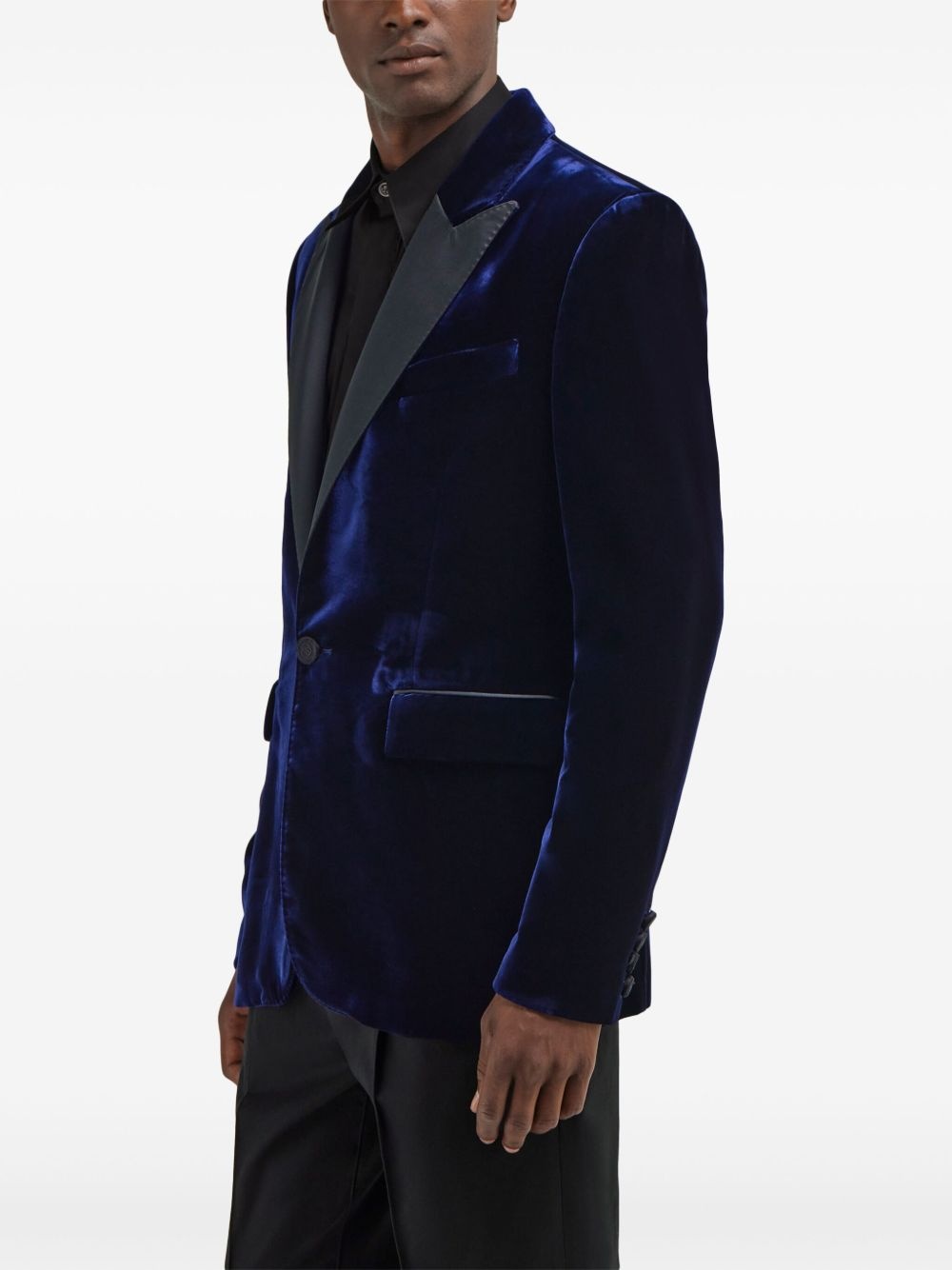 velvet slim fit blazer - 5