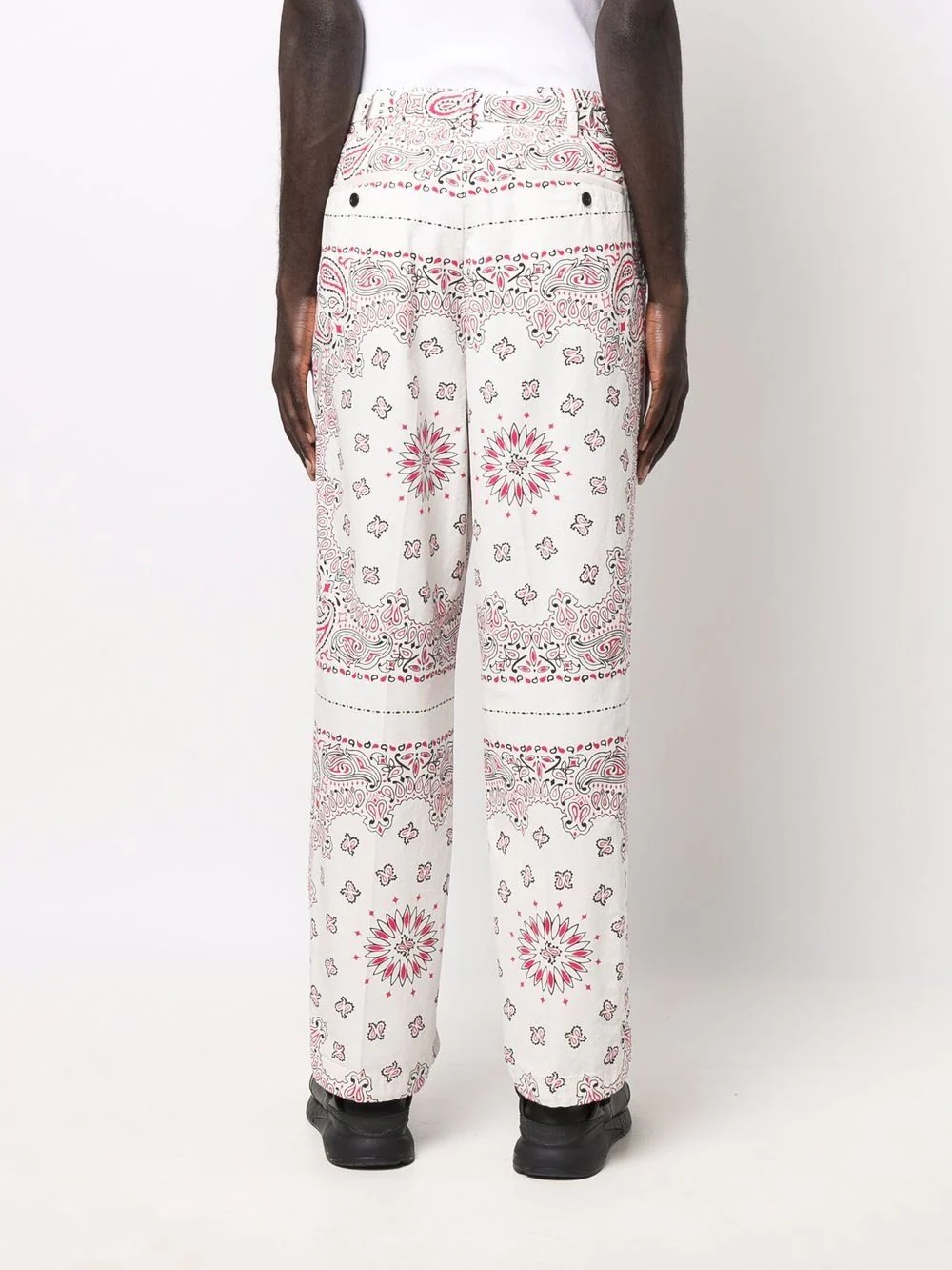 bandana-print straight-leg trousers - 4