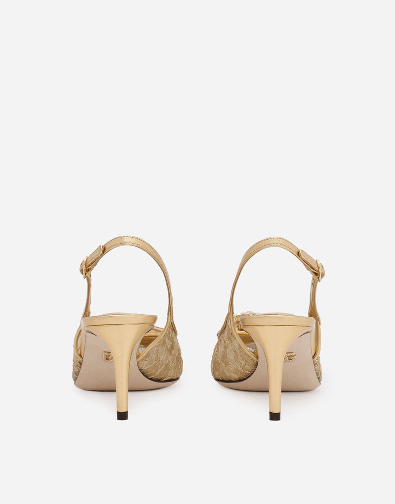 Dolce & Gabbana Rainbow lace slingbacks in lurex lace outlook