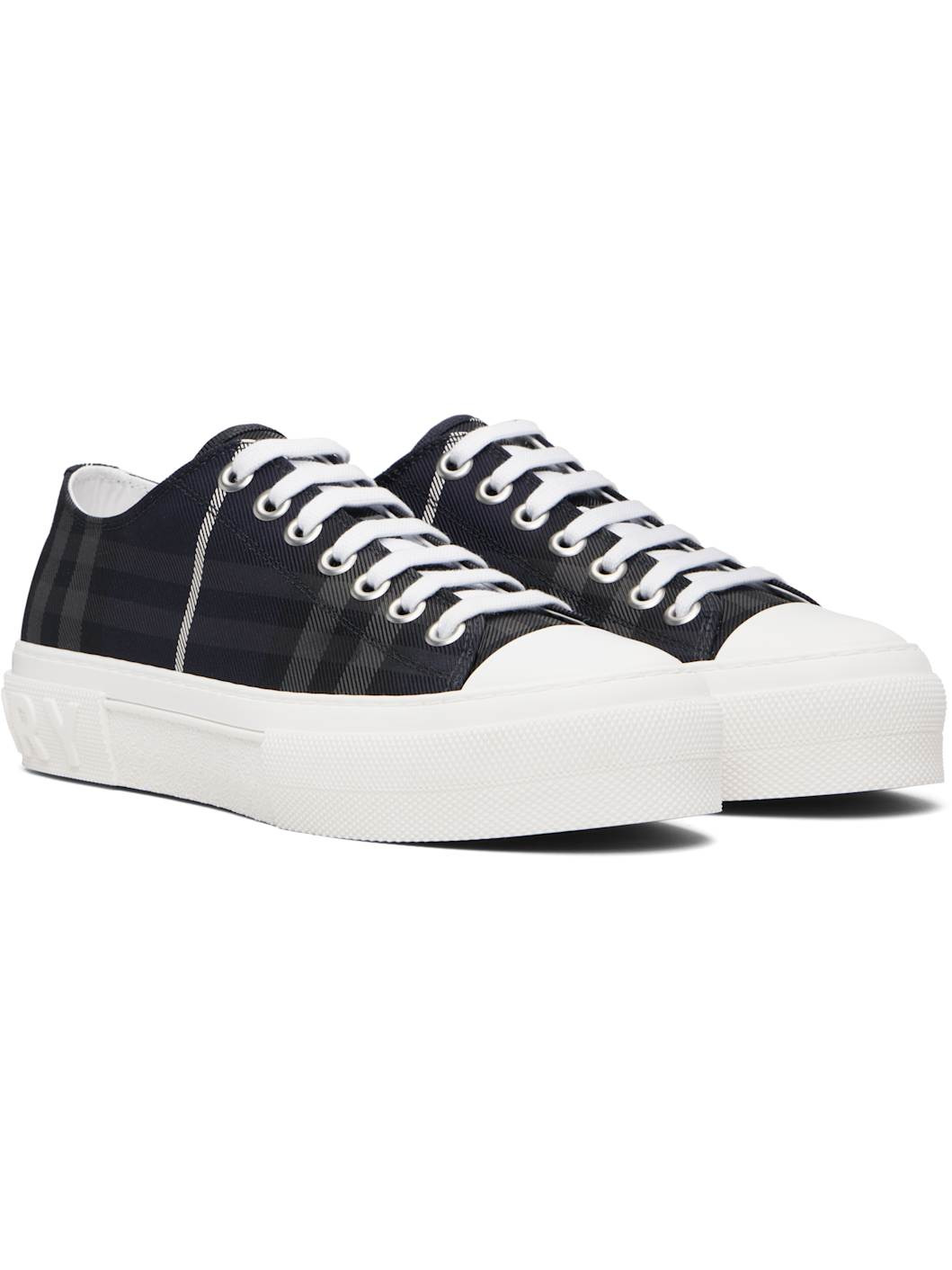 Navy Check Sneakers - 4