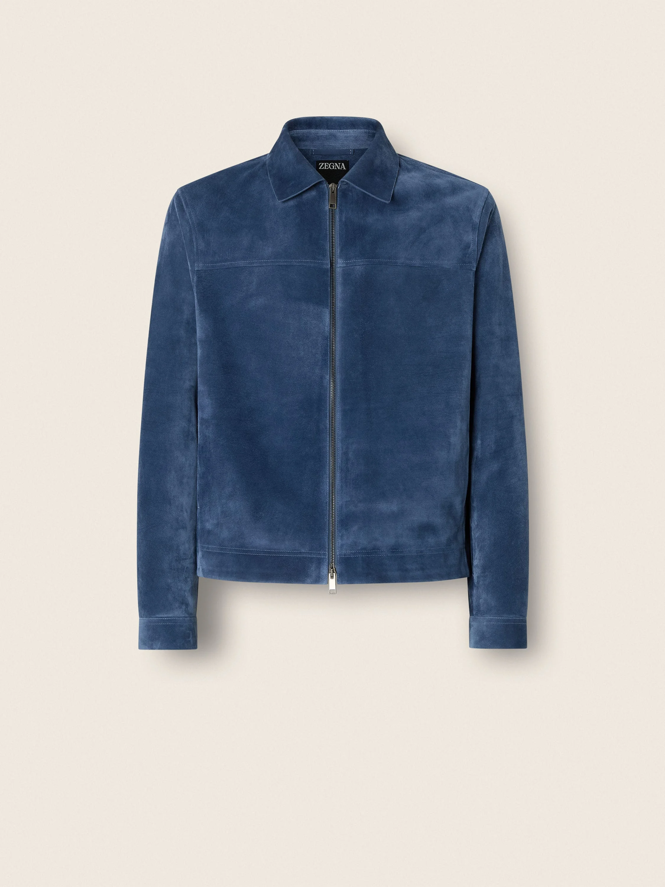 LIGHT BLUE SUEDE BLOUSON - 1