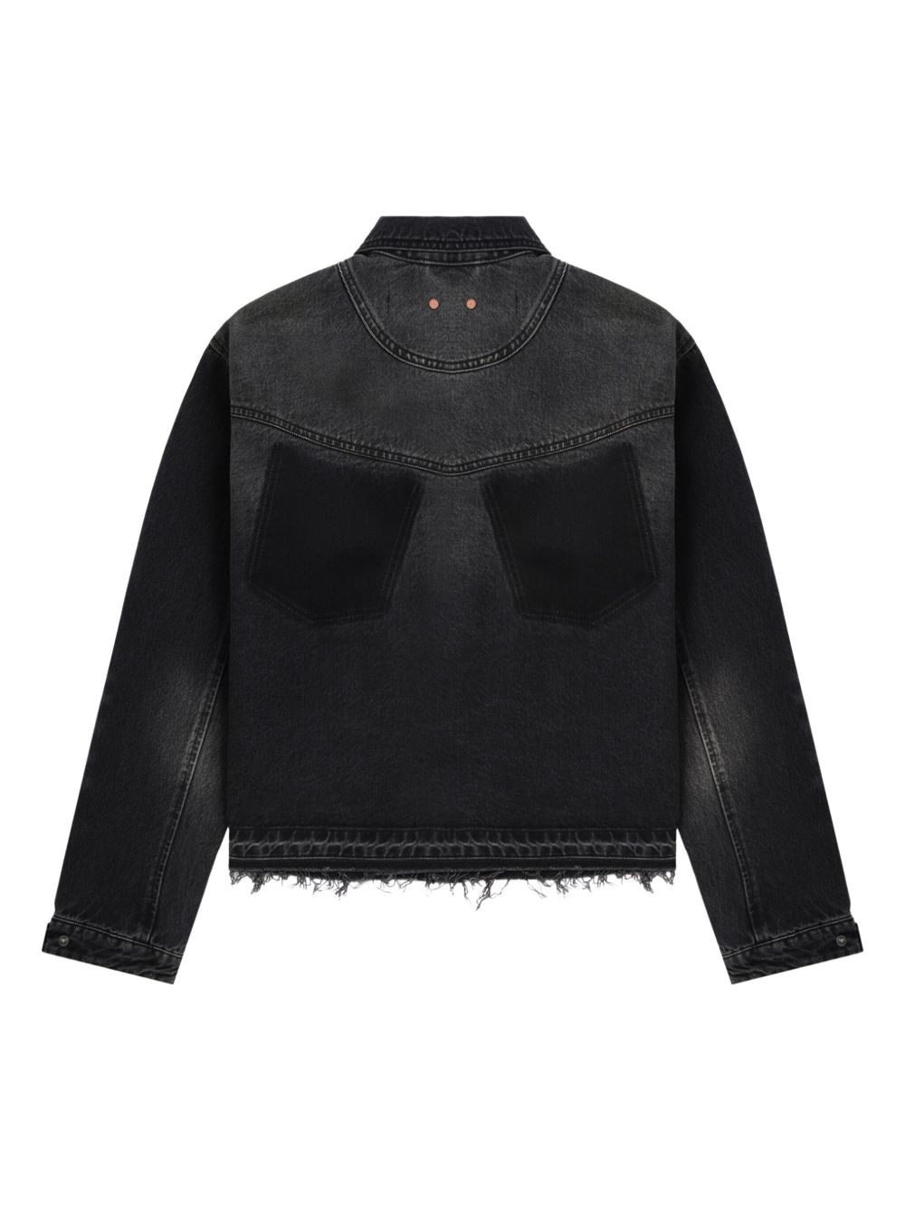 unfinished-effect denim jacket - 6