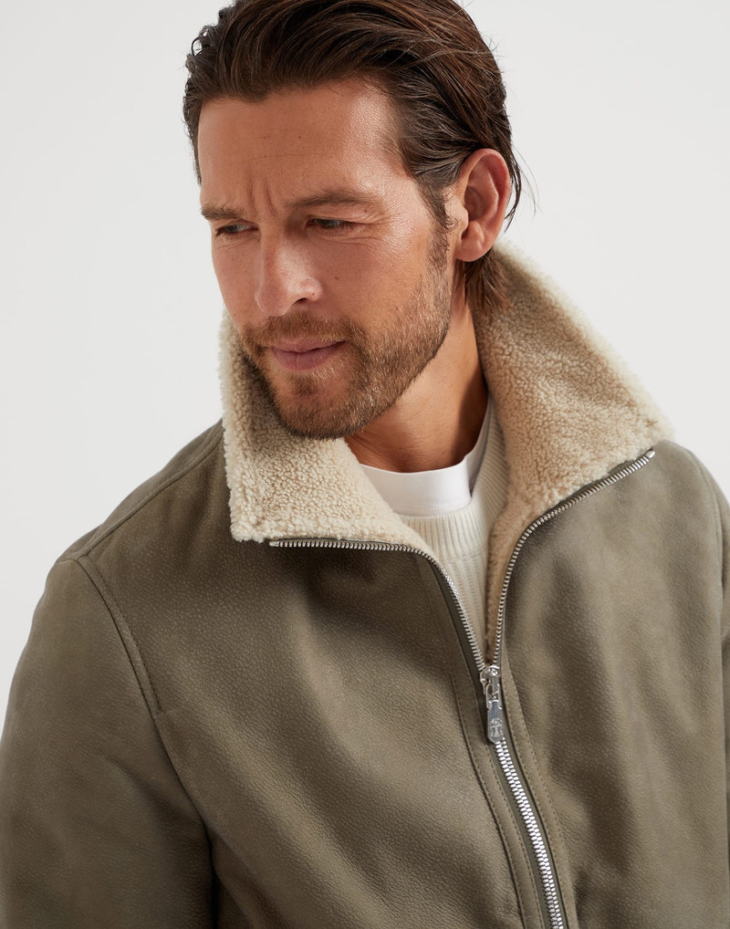 Nubuck shearling bomber 재킷 3