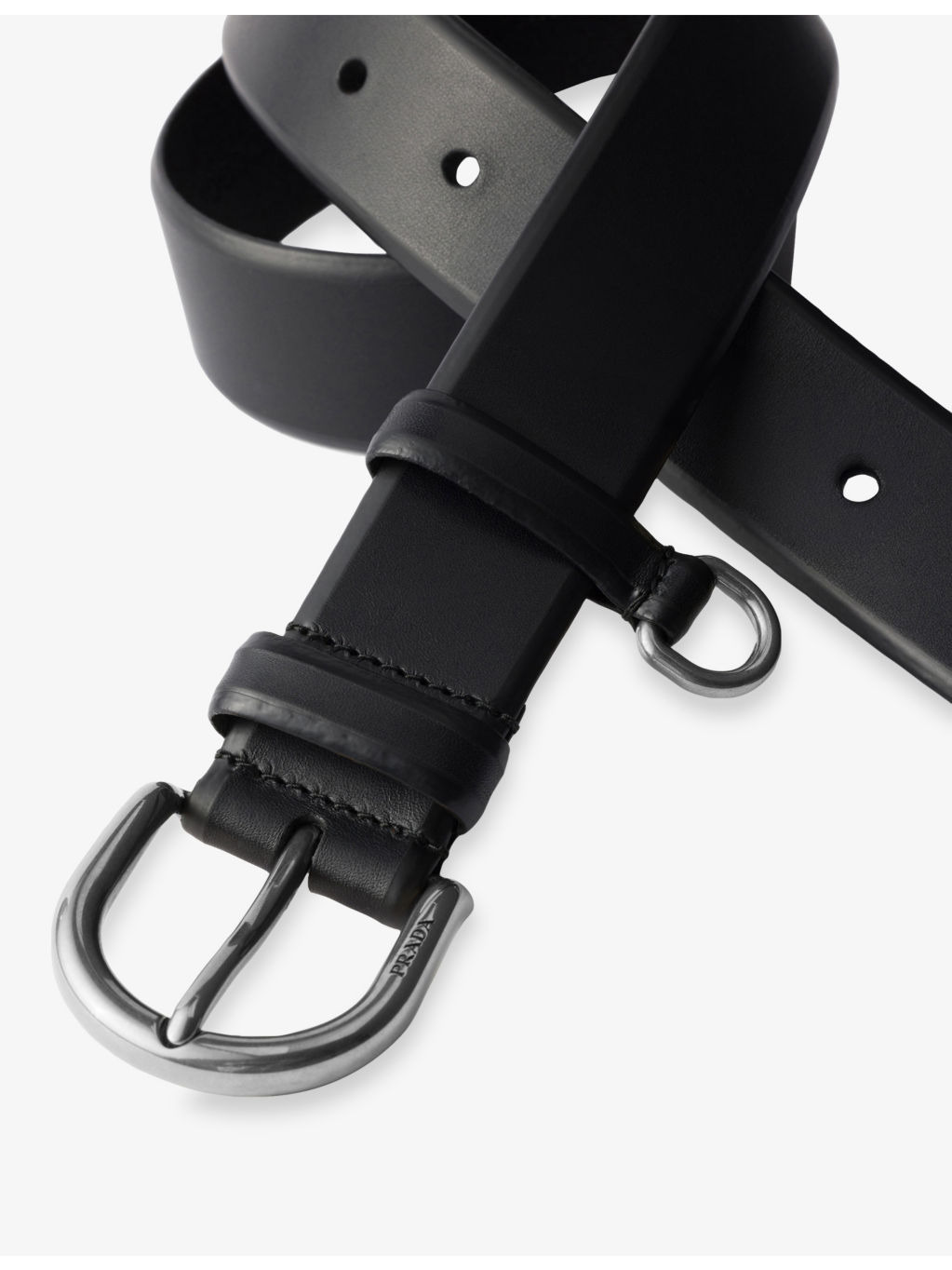 Curve-Buckle Leather Belt - 3