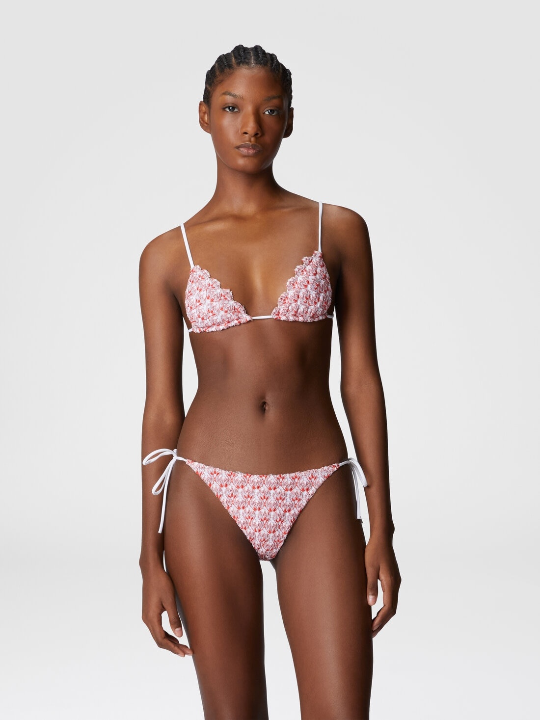 Lace triangle bikini with lamé - 2
