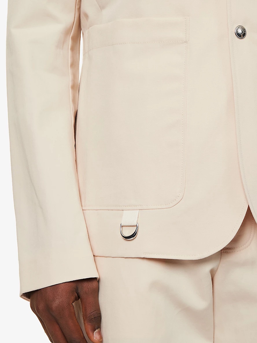 La Veste Jean notched-lapel cotton and linen-blend jacket - 5