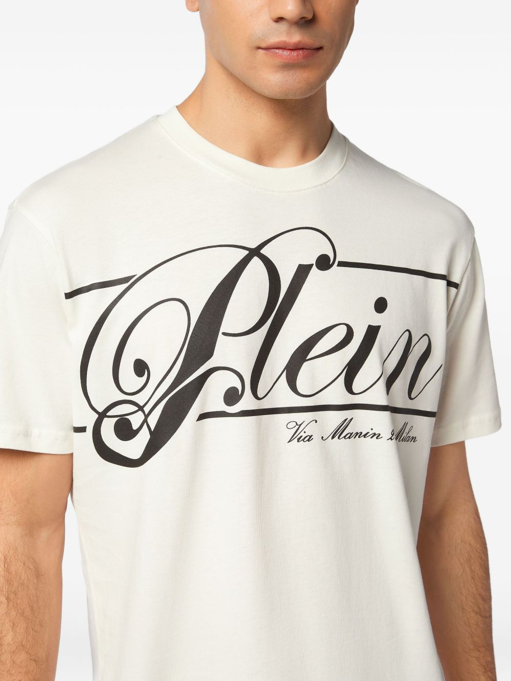 italic logo-print cotton T-shirt - 4