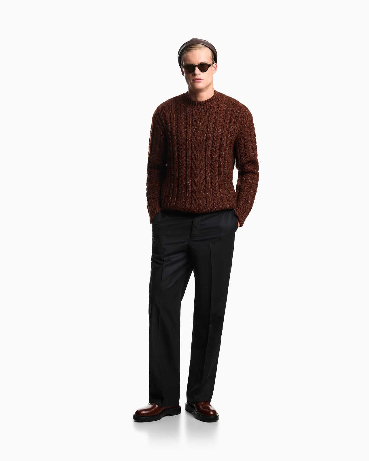 CABLE-KNIT JUMPER IN A WOOL AND LUREX BLEND - 2