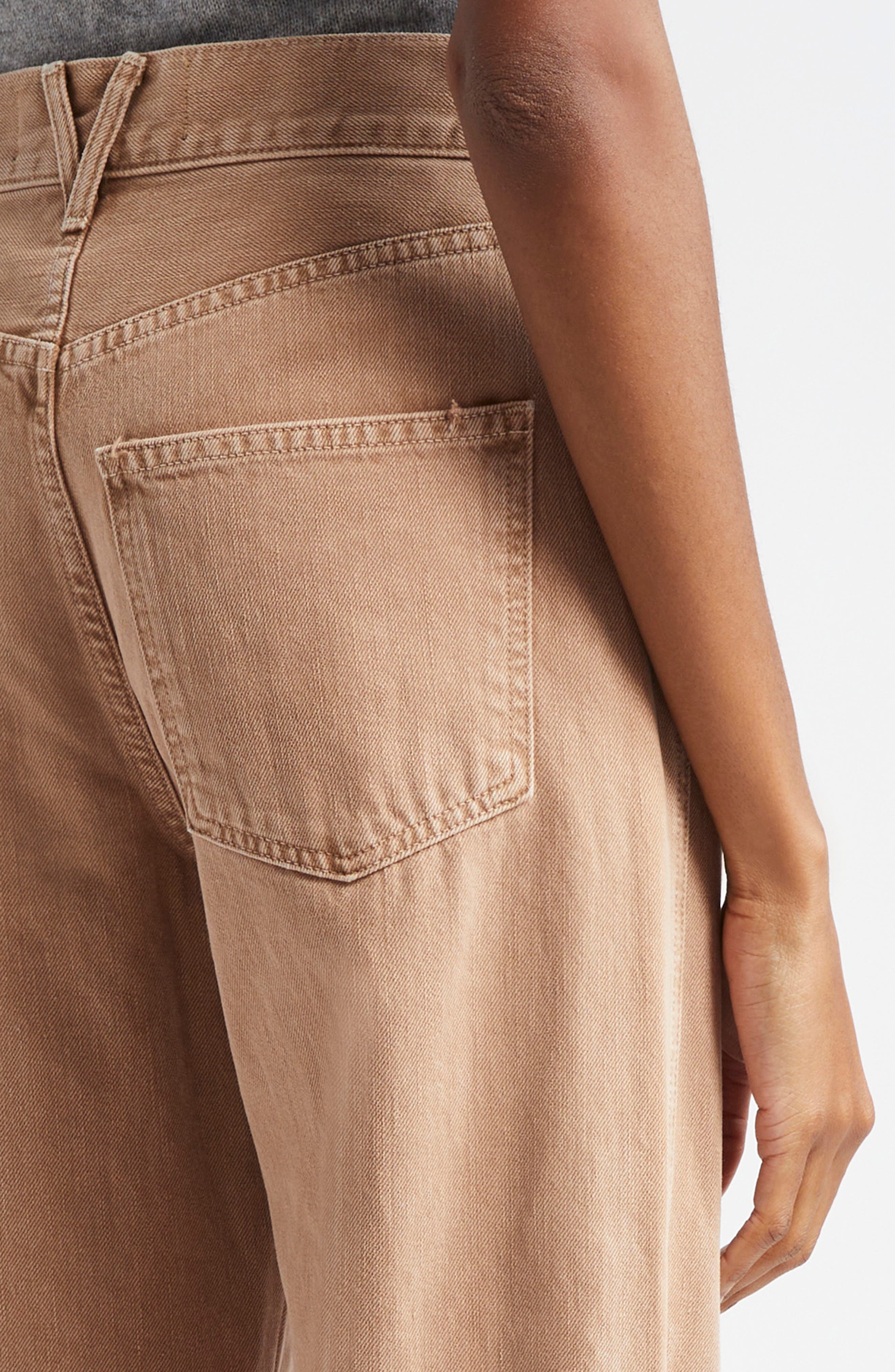 Veronica Beard Taylor High Waist Wide Leg Jeans in Tan Sierra at Nordstrom - 5