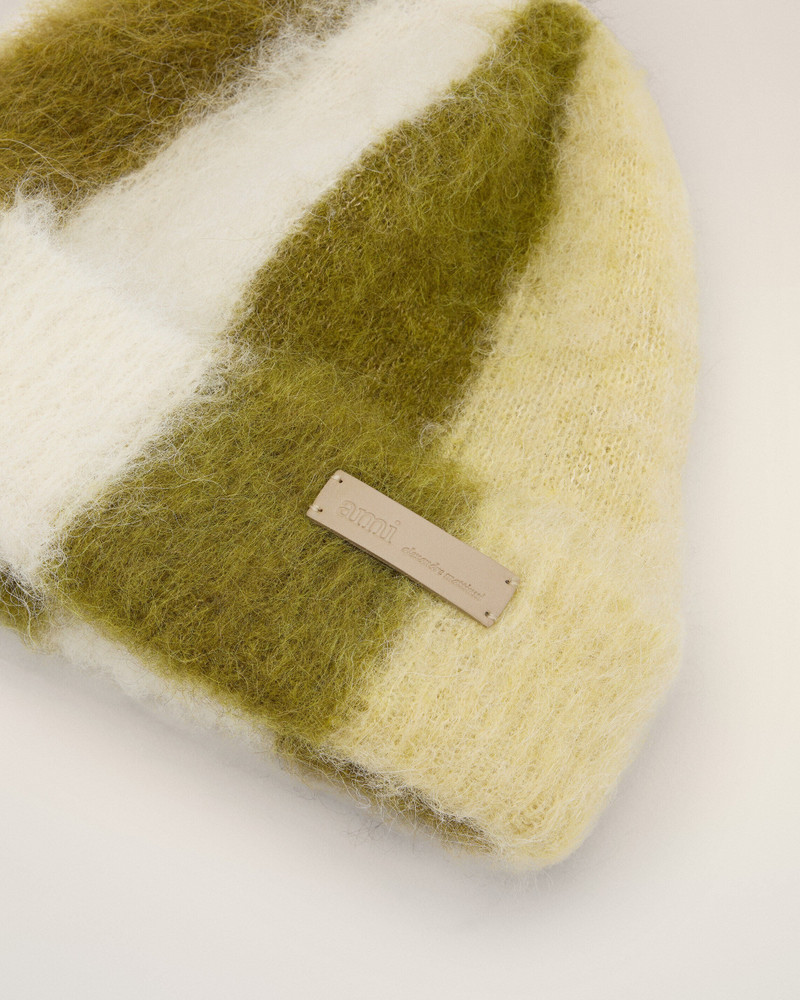 GREEN ALPACA STRIPED AMI DE COEUR BEANIE 3