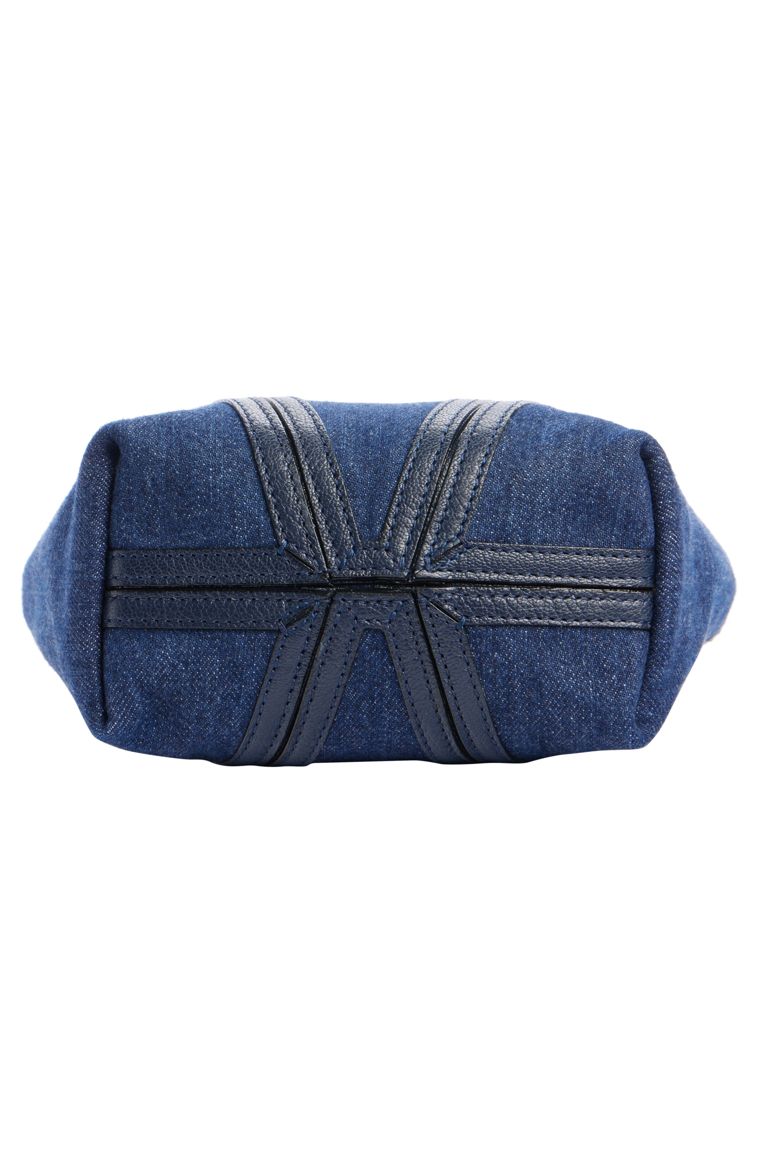 Chloé Small Spin Leather Trim Denim Tote in Submarine Blue at Nordstrom - 5