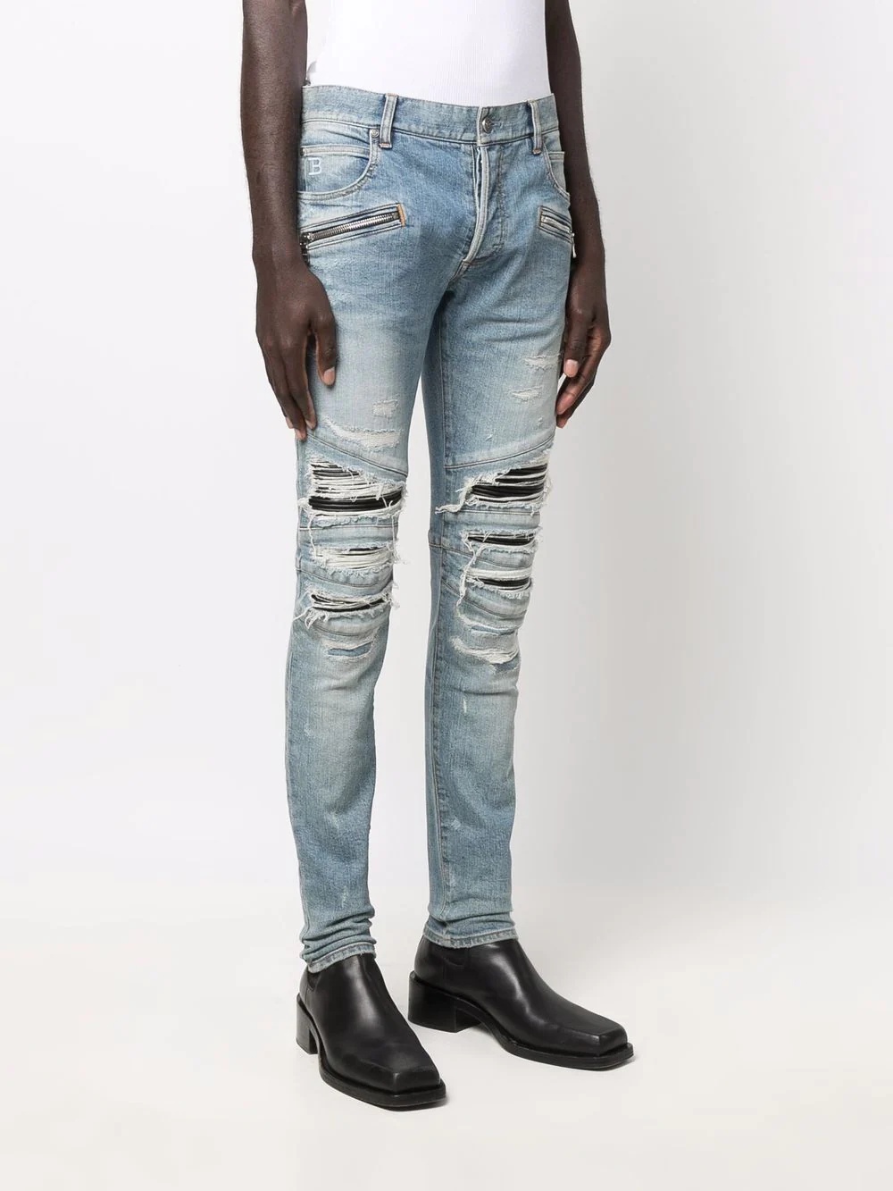 distressed skinny jeans - 3