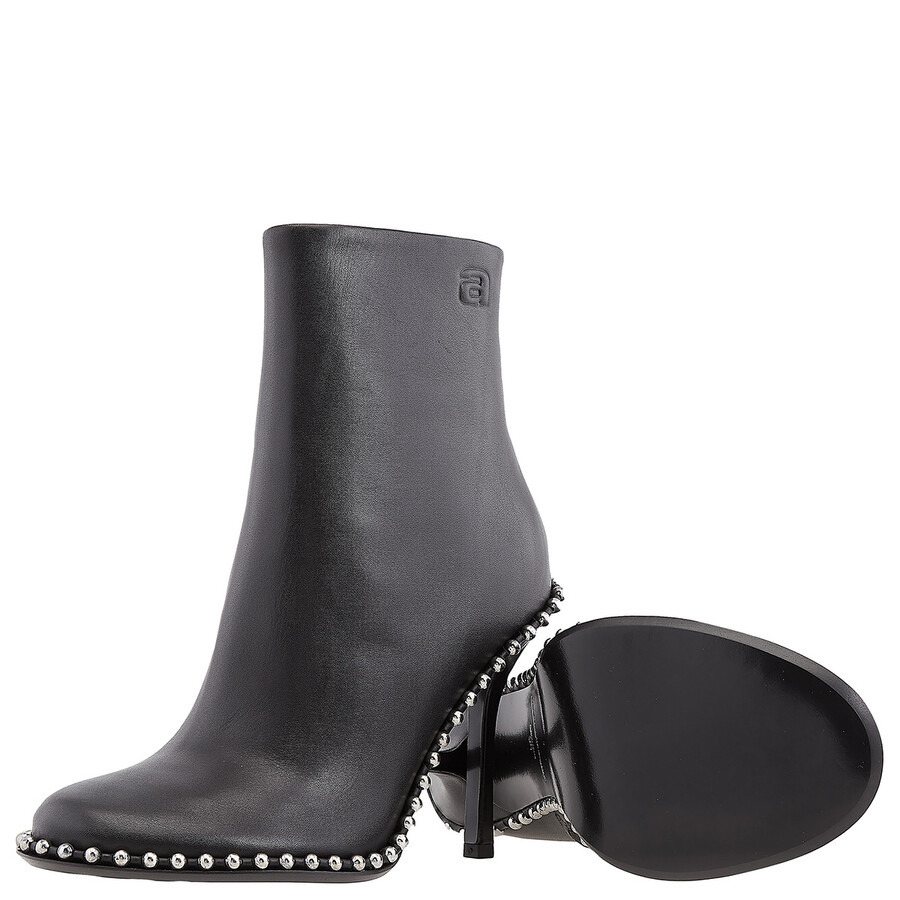 T by Alexander Wang Ladies Black Nova 105 Studded Ankle Boots - 2