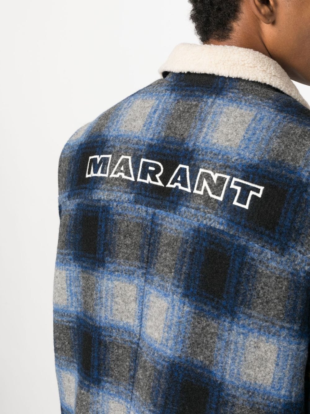 plaid check-pattern gilet - 5
