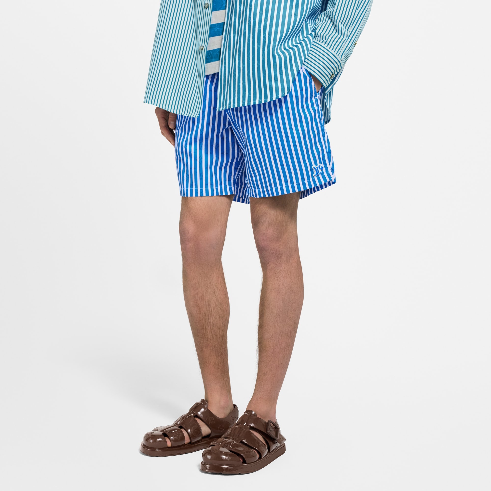 Monogram Striped Swim Shorts - 2