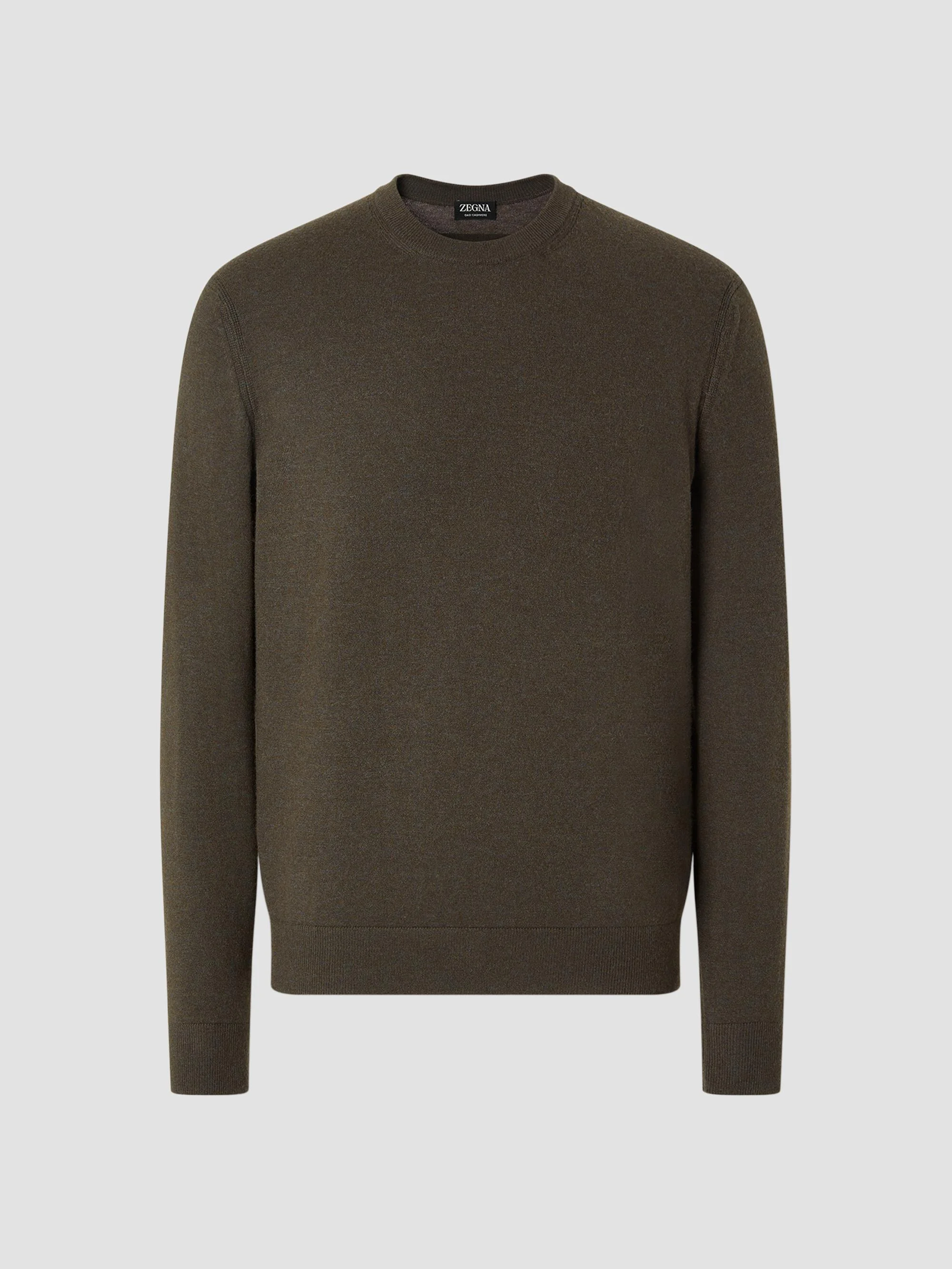 Men's Oasi Cashmere Crewneck Sweater - Dark Olive Green - 1