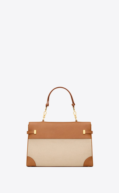 SAINT LAURENT manhattan top handle in canvas and leather outlook