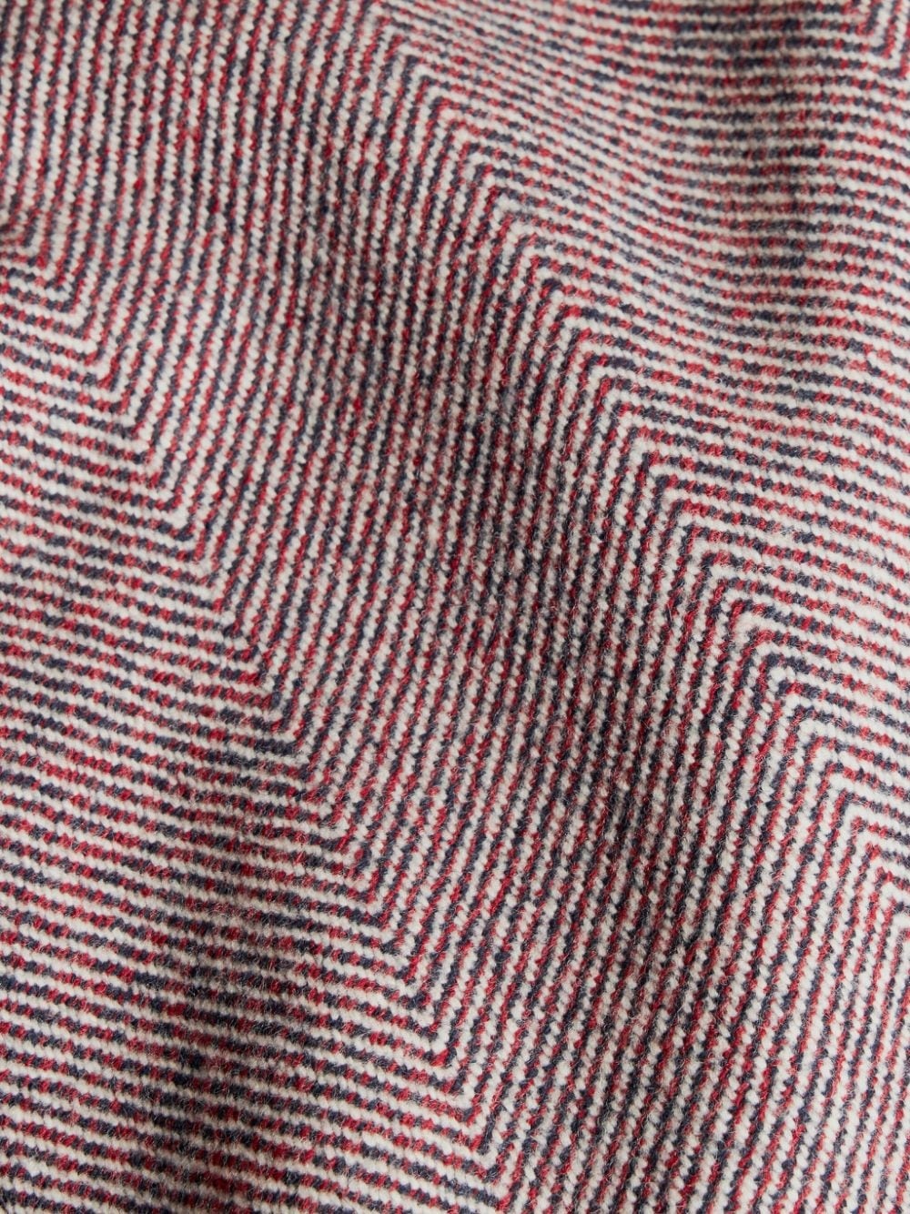 herringbone-pattern double-breasted coat - 5