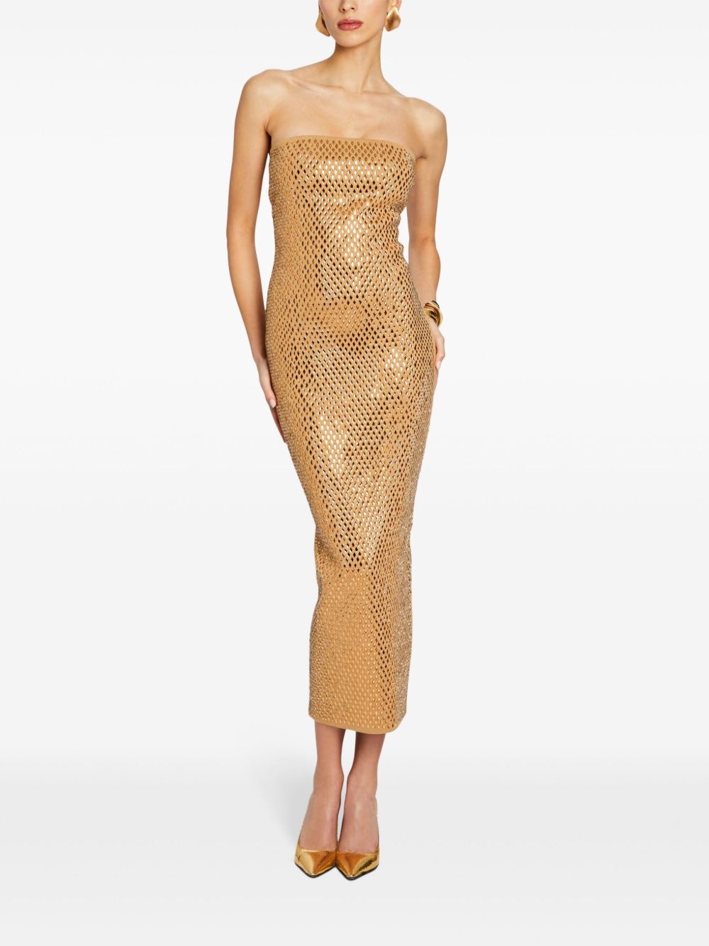 Boa Embellished knit long dress - 2