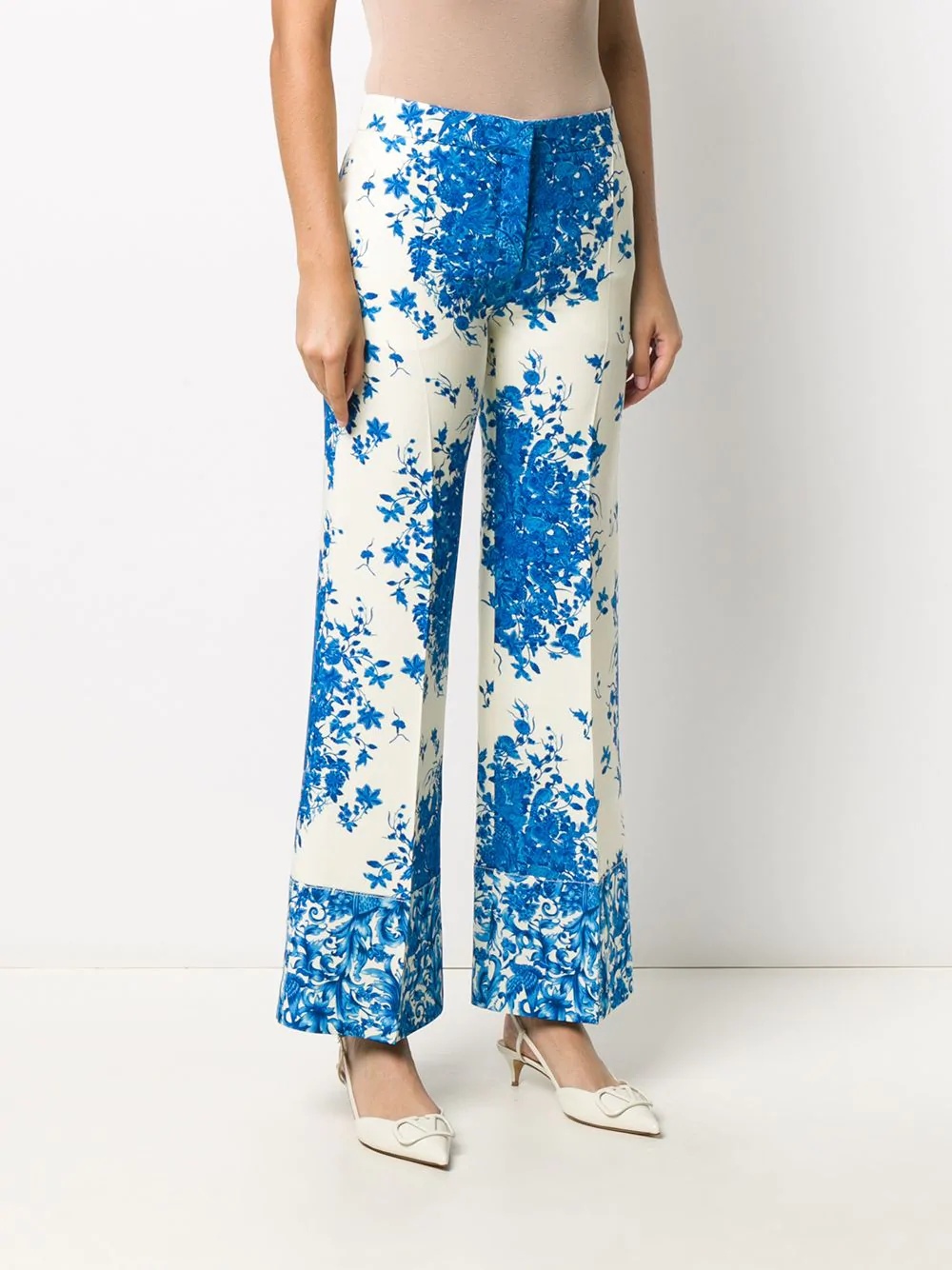 floral-print wide-leg trousers - 3