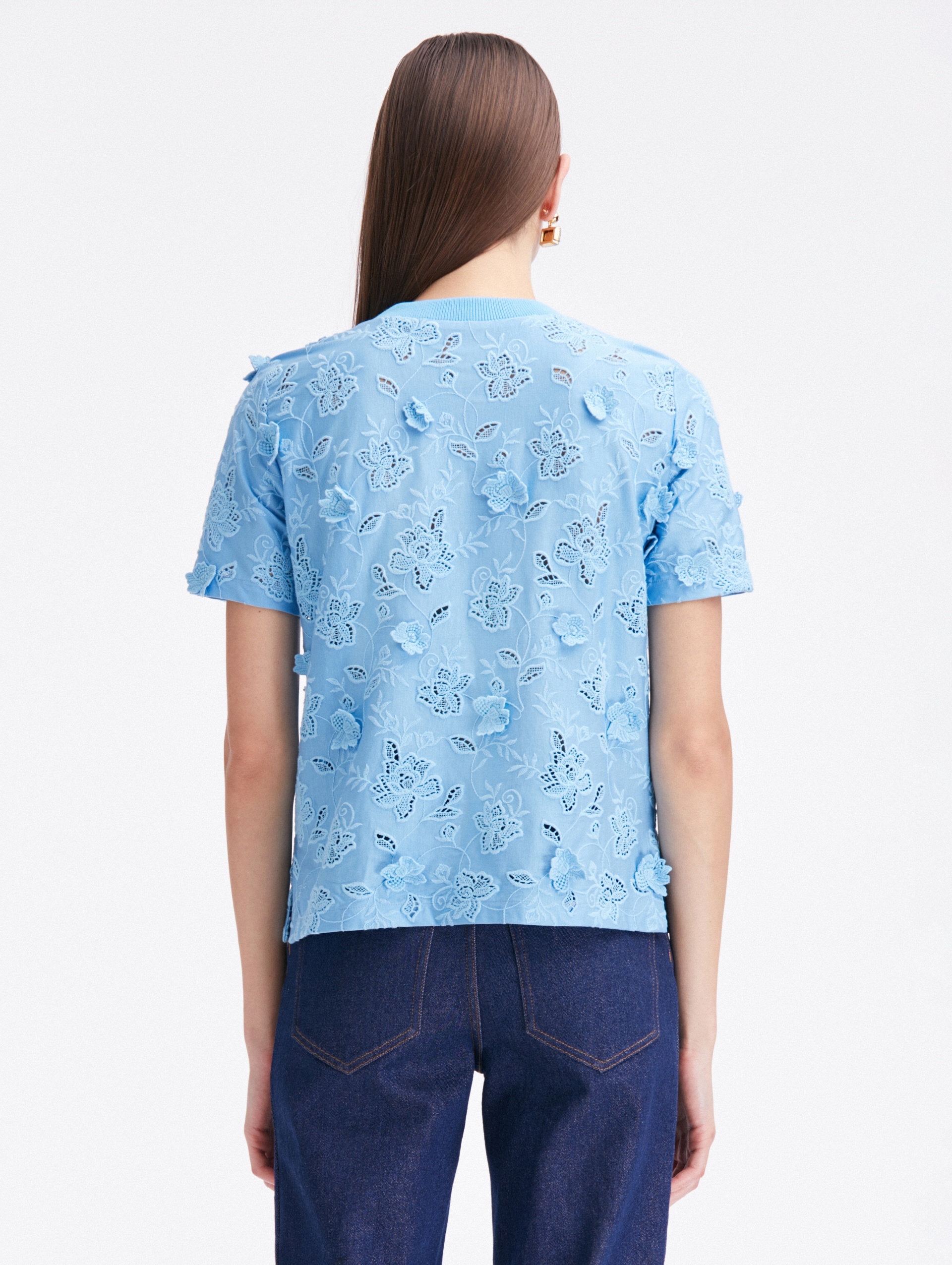 GARDENIA GUIPURE LACE TEE - 3