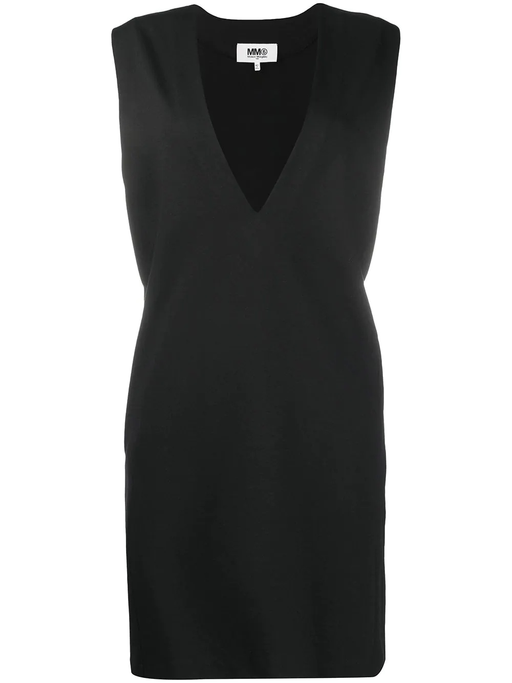 sleeveless deep V-neck dress - 1