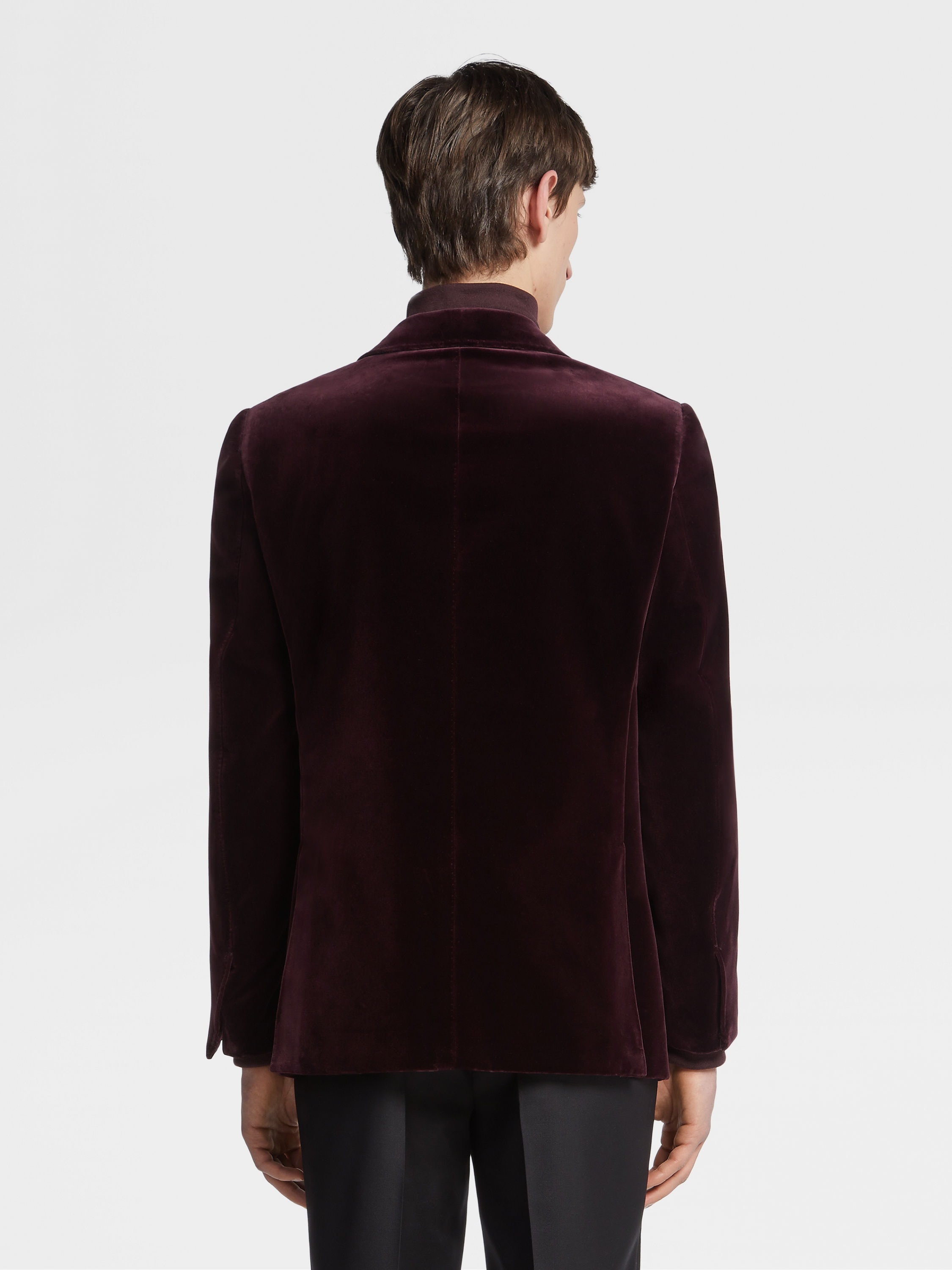 DARK BURGUNDY COTTON EVENING JACKET - 5