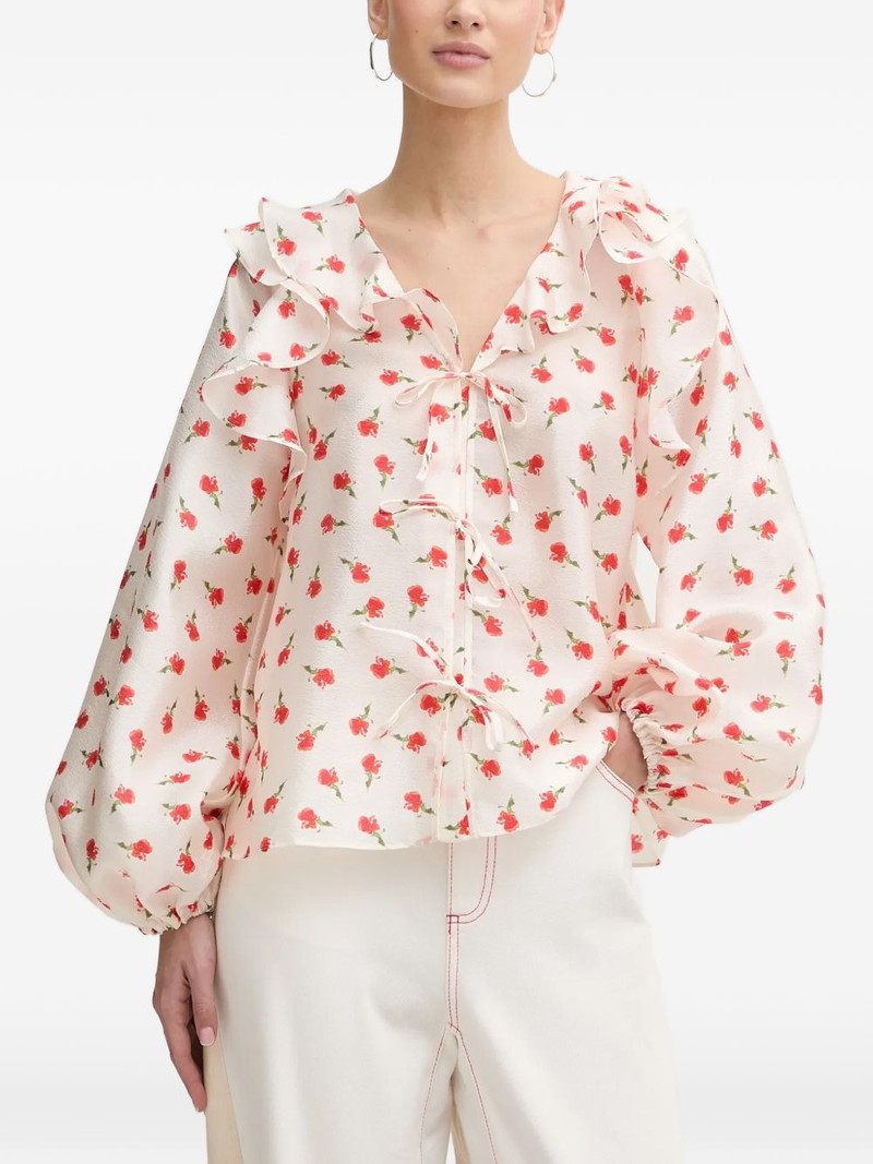 ruffled floral-print blouse 1