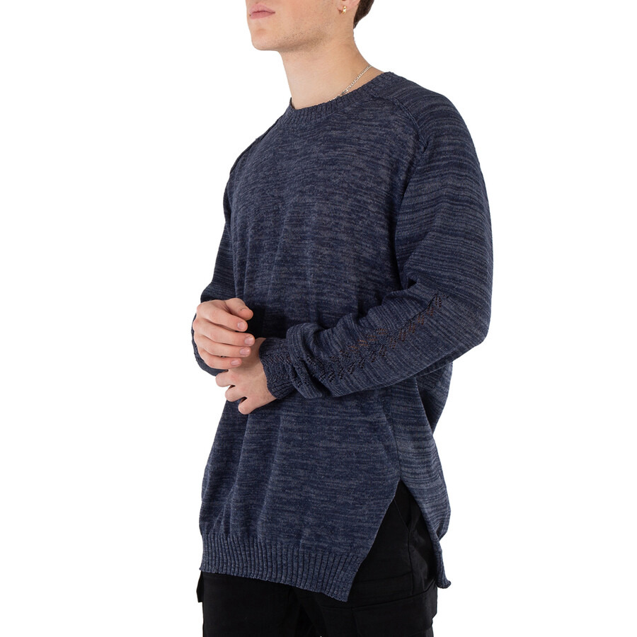Yohji Yamamoto Navy Open Work Po Sweater, Brand Size 3 (Large) - 4