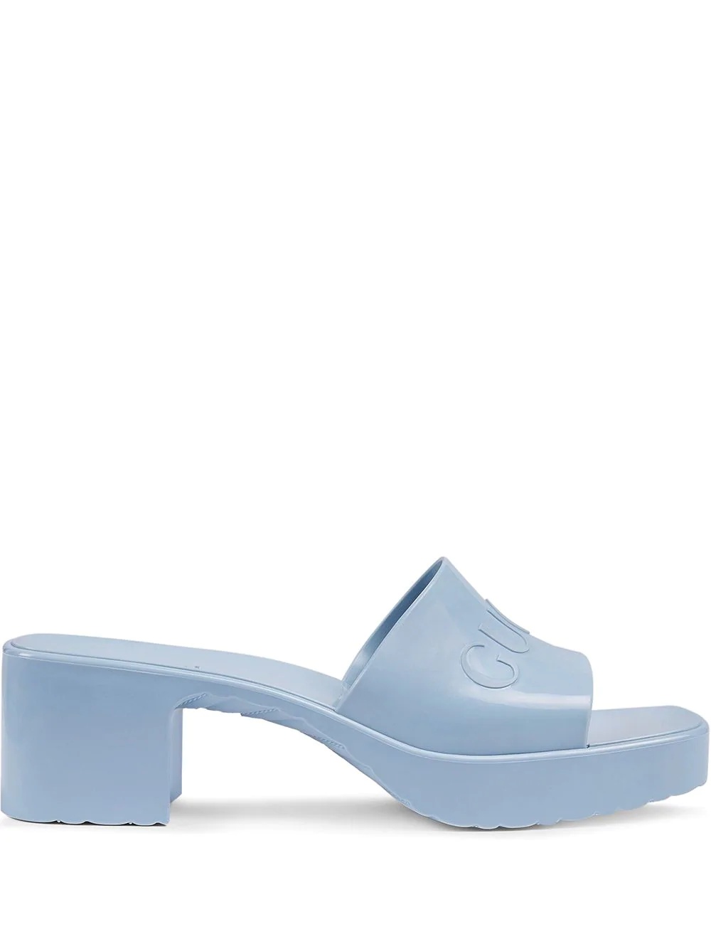 logo low-heel slide sandals - 1