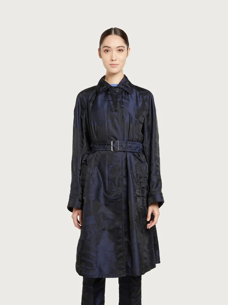 FERRAGAMO JACQUARD PALME TRENCH outlook