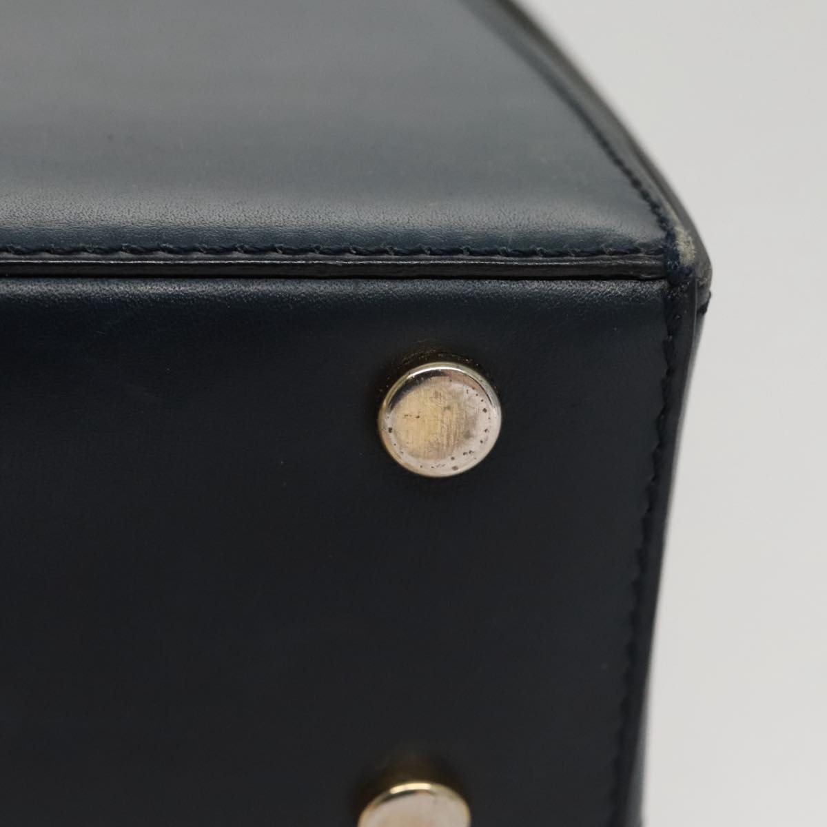 CELINE Hand Bag Leather Navy Red Yellow - 9