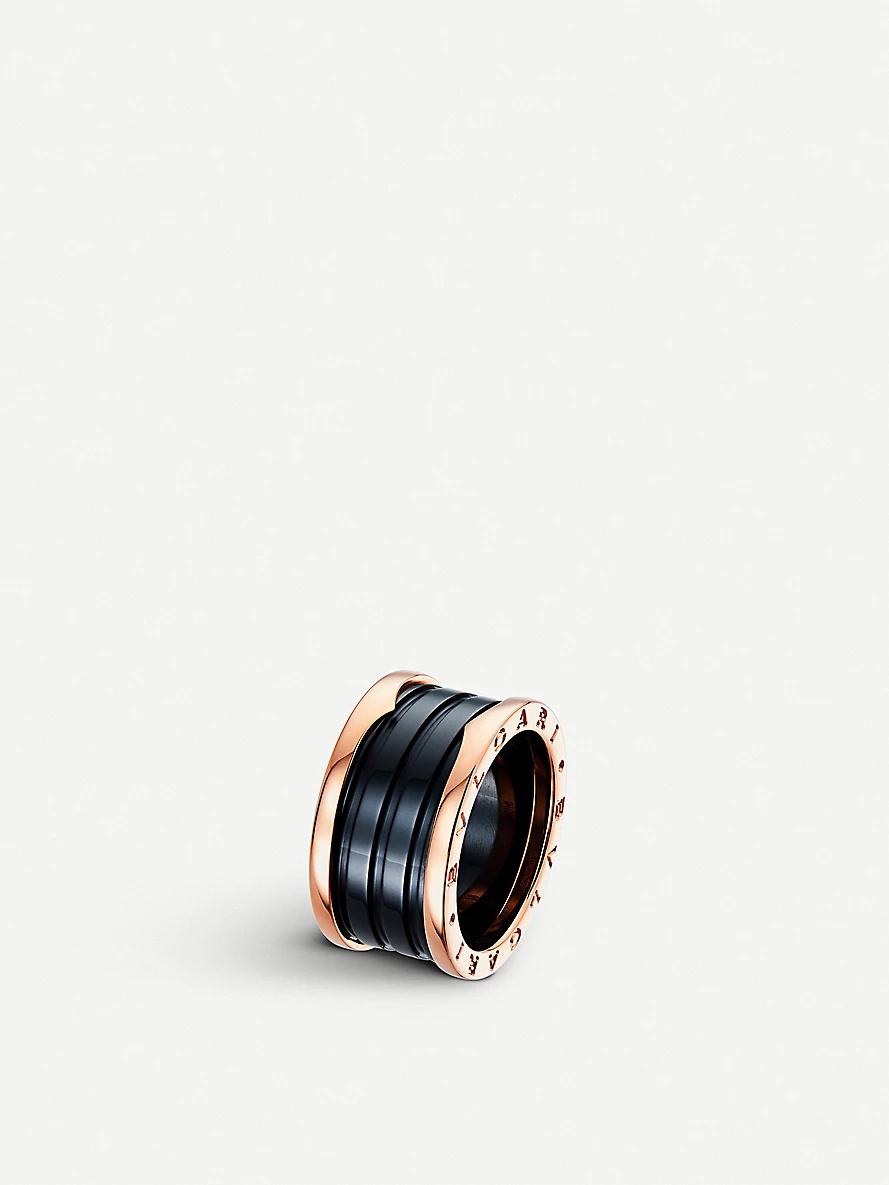 B.zero1 18ct rose-gold and ceramic ring - 4