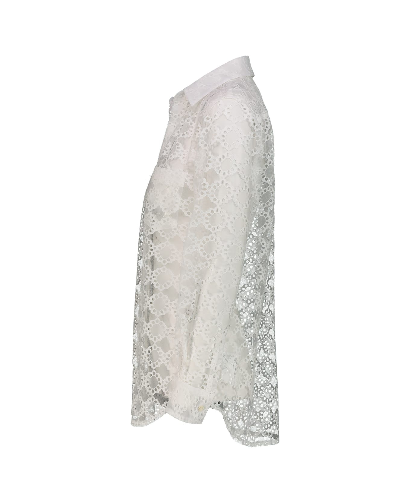 Comme Des Garçons White Lace Shirt - 2