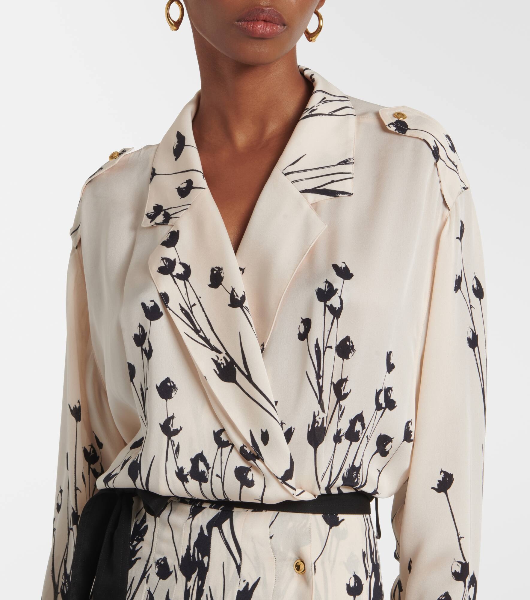 Federica floral silk midi dress - 4