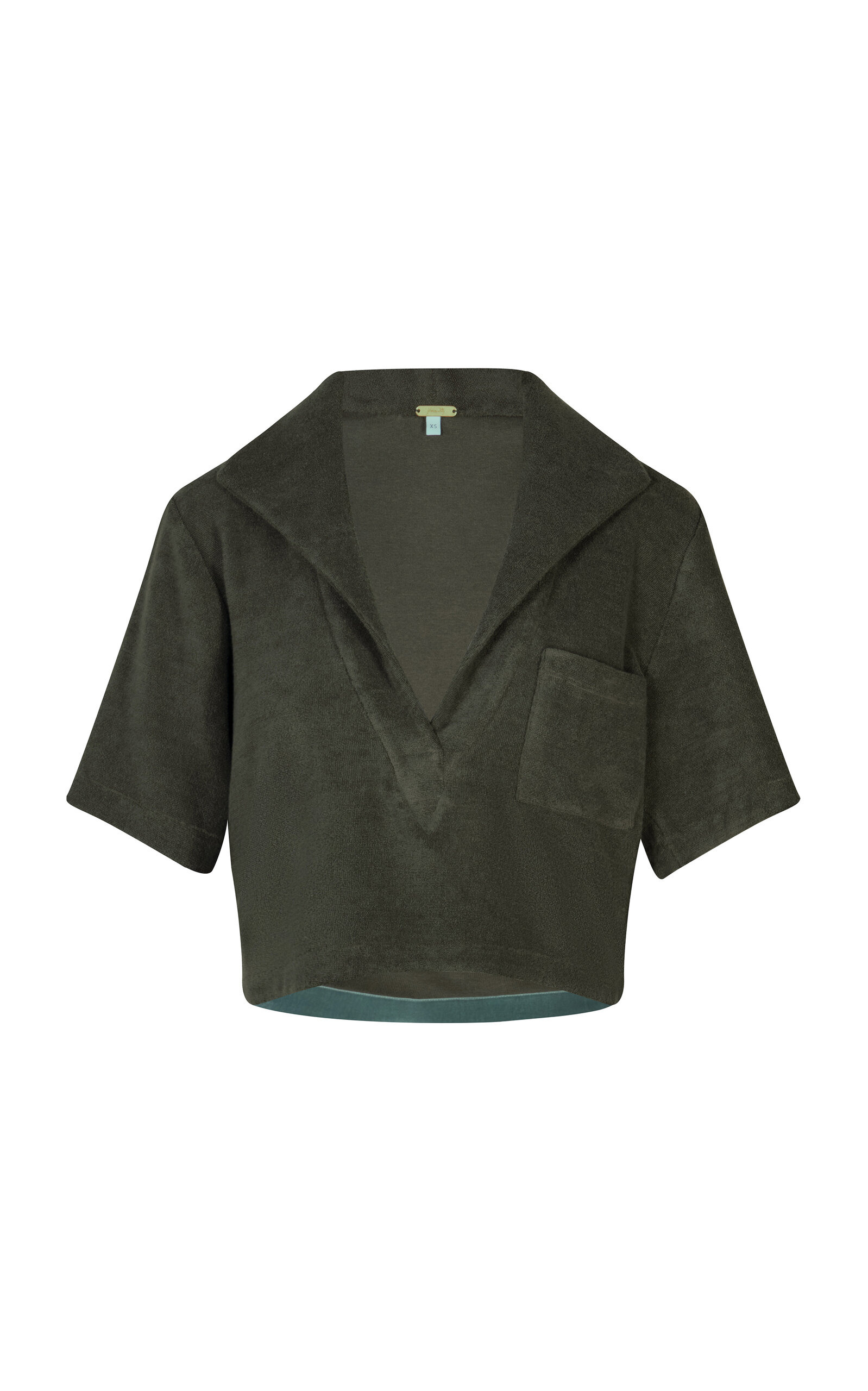 Misty Cropped Cotton Terry Top green - 1