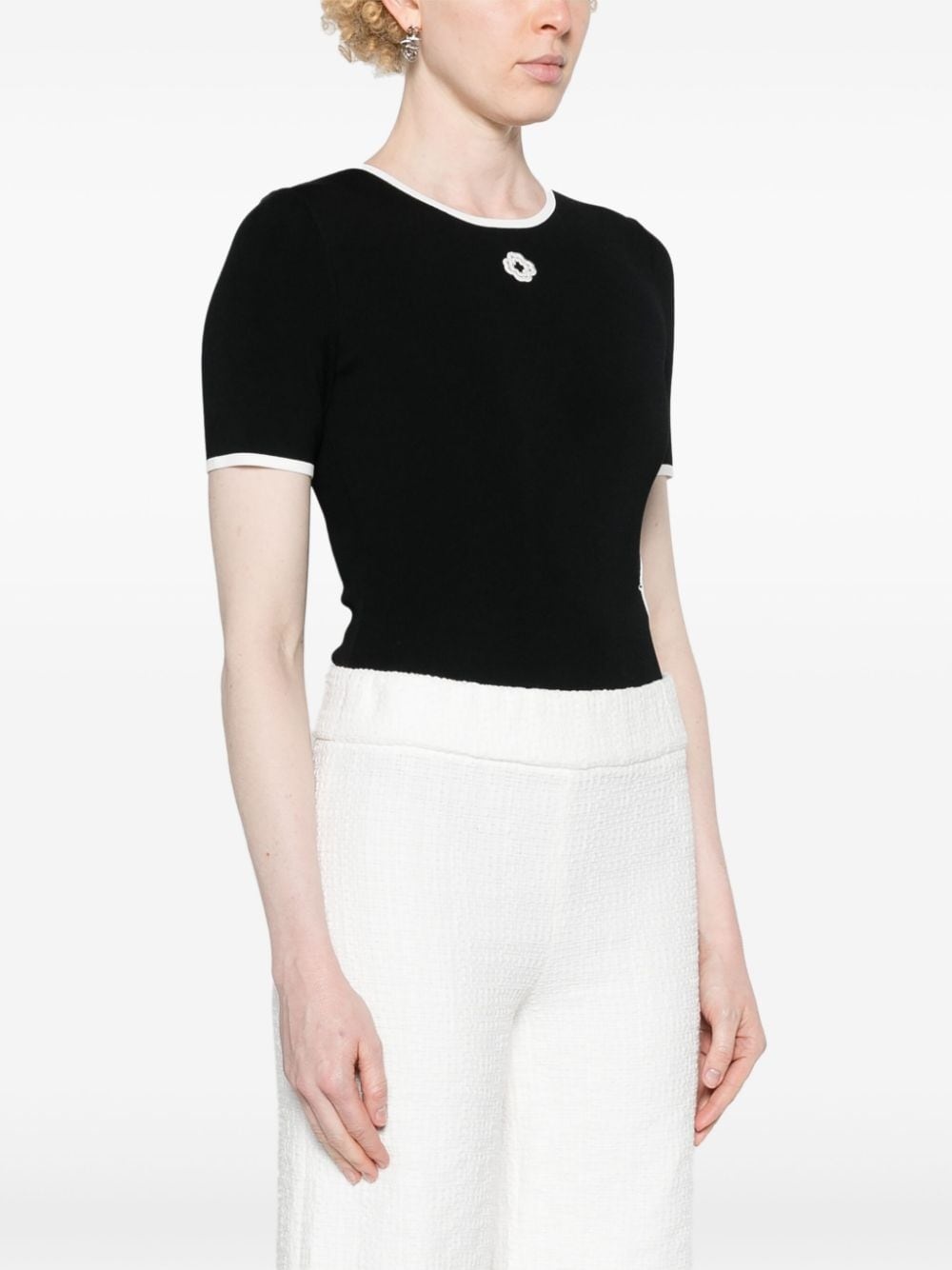 openwork knit bodysuit - 3