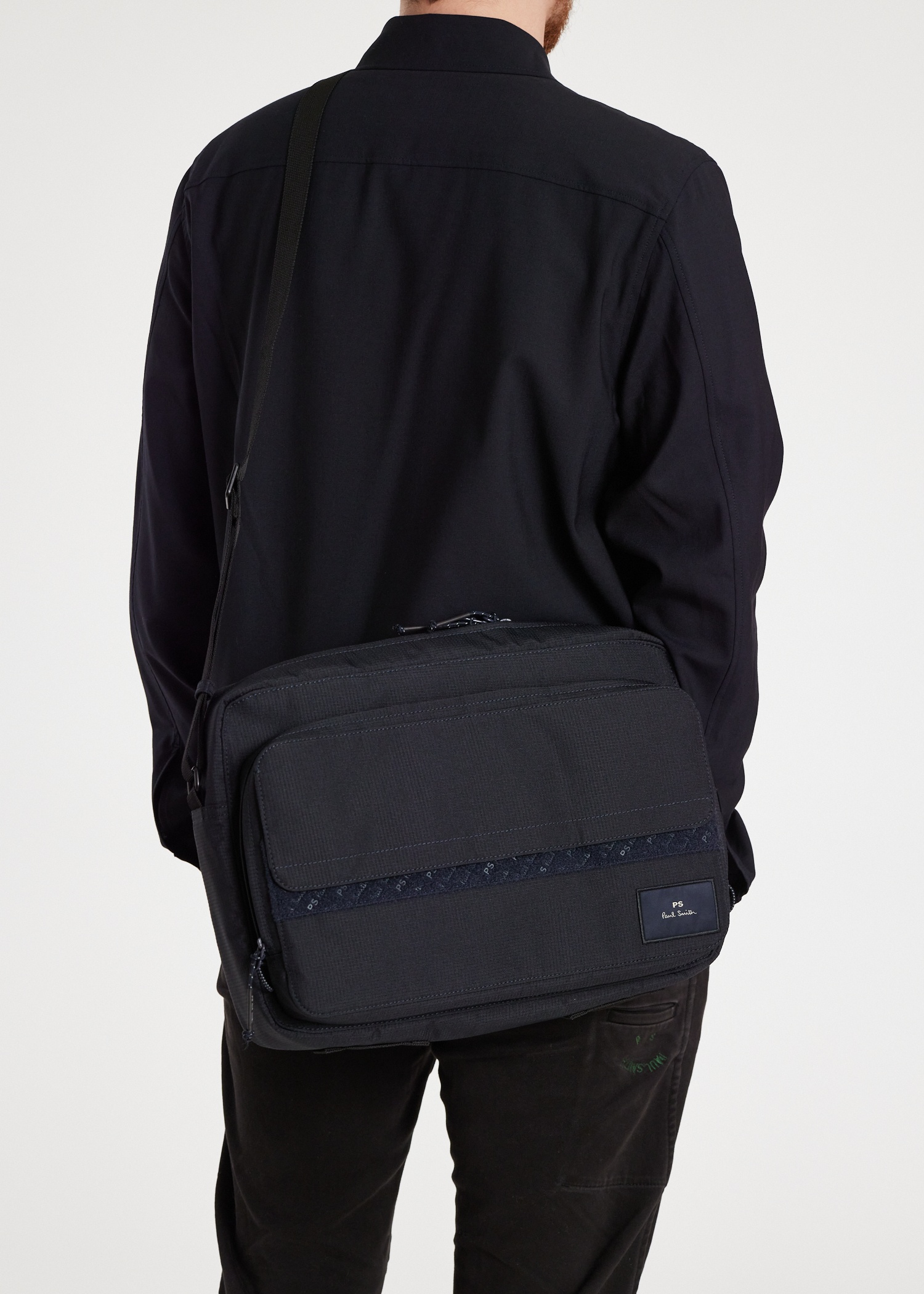 Dark Navy Recycled Polyester Ripstop Cross-Body Bag - 8