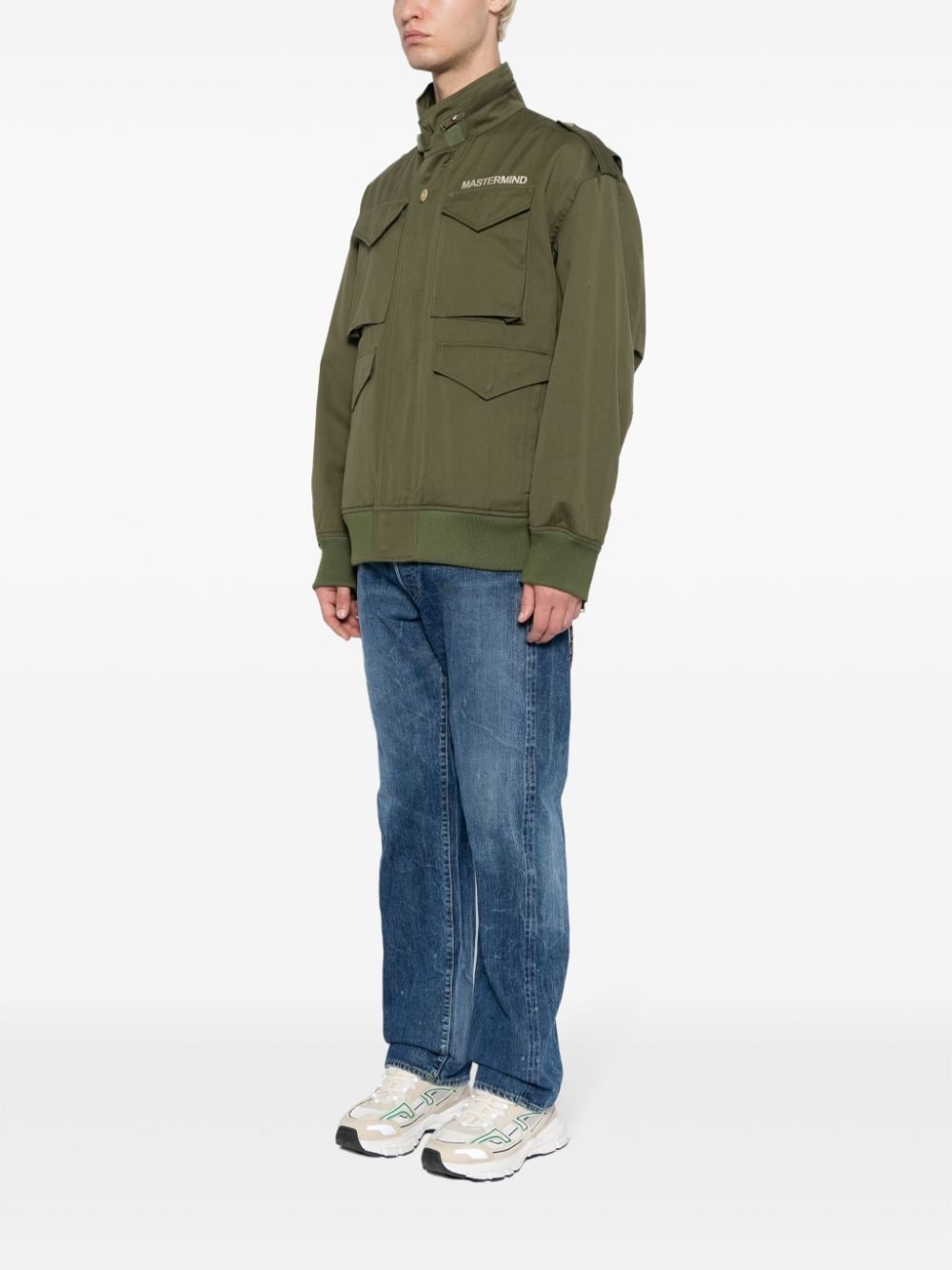 logo-print zip-detail jacket - 3