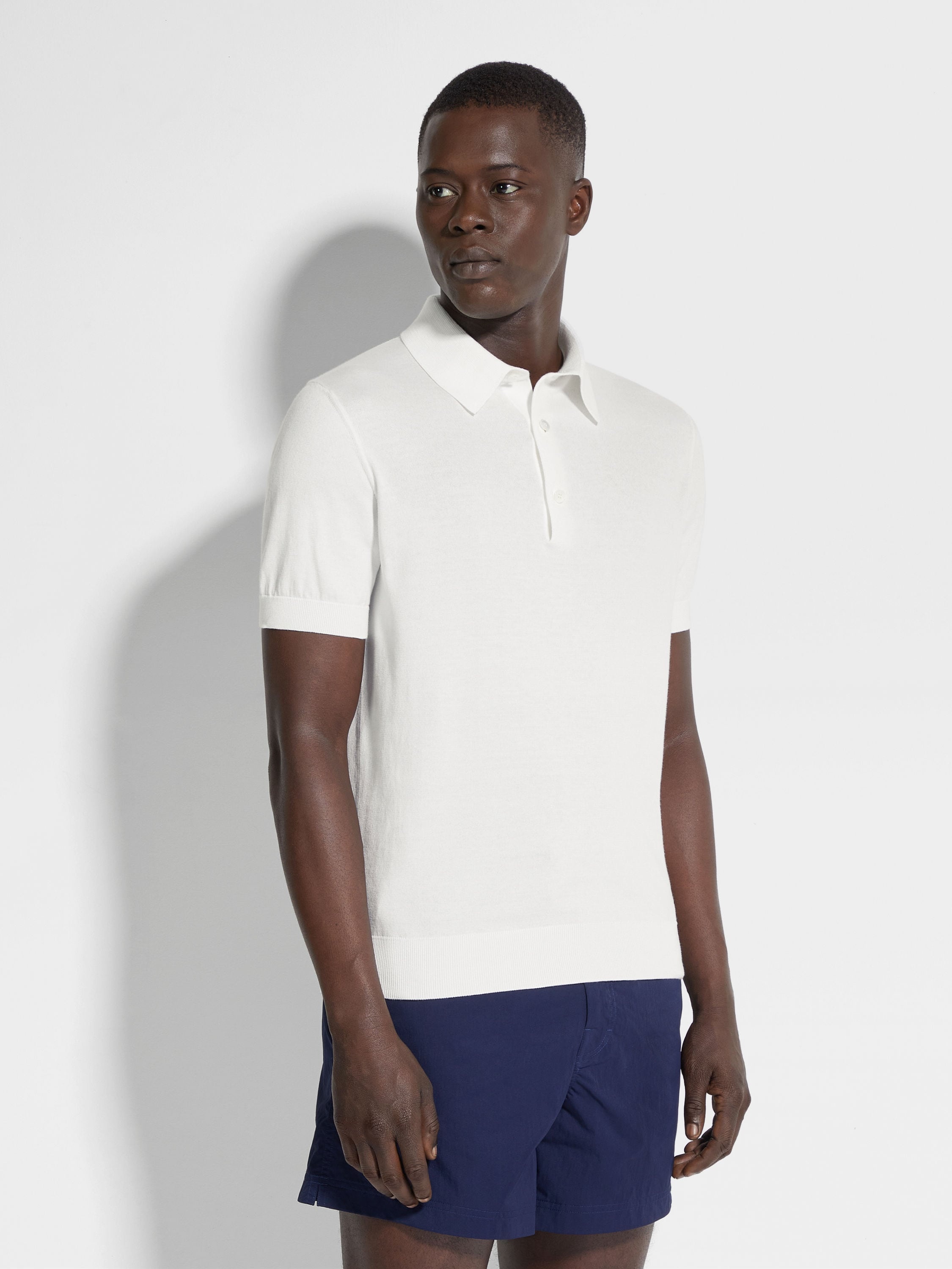 WHITE PREMIUM COTTON POLO SHIRT - 4