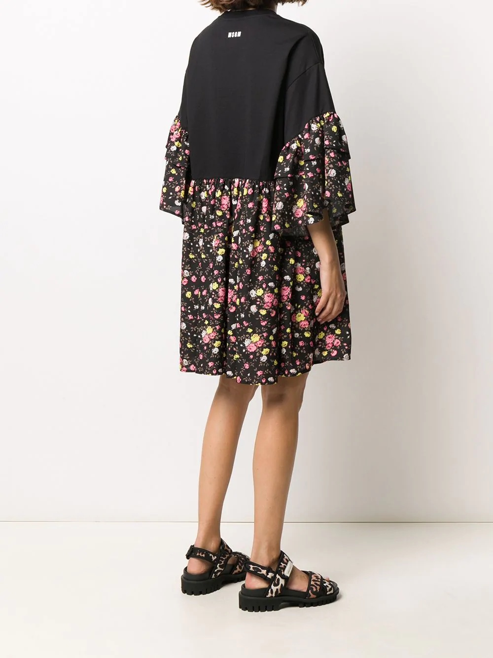 floral print T-shirt dress - 4