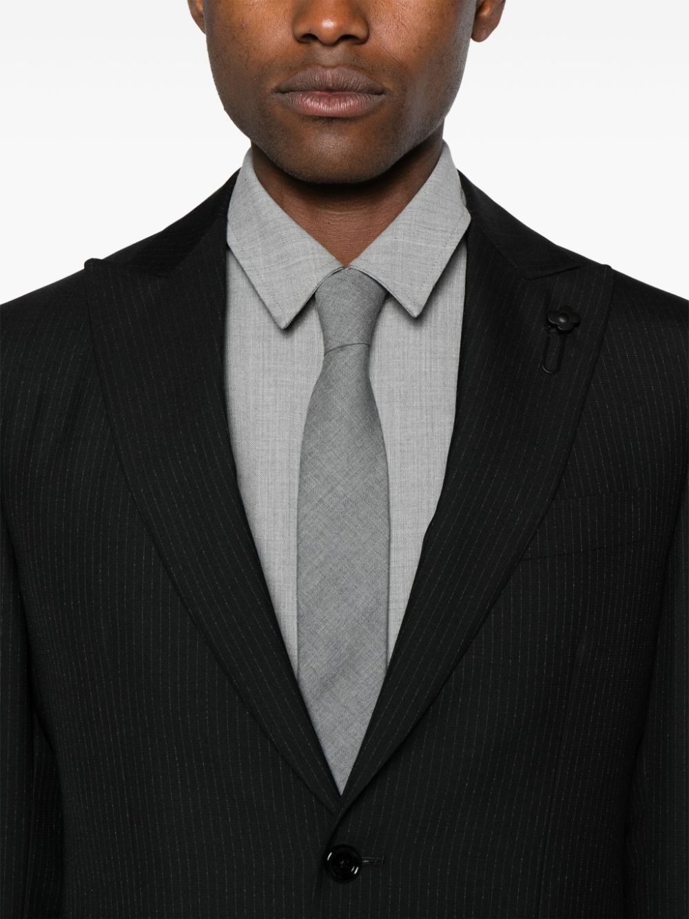 pinstriped single-breasted suit - 5