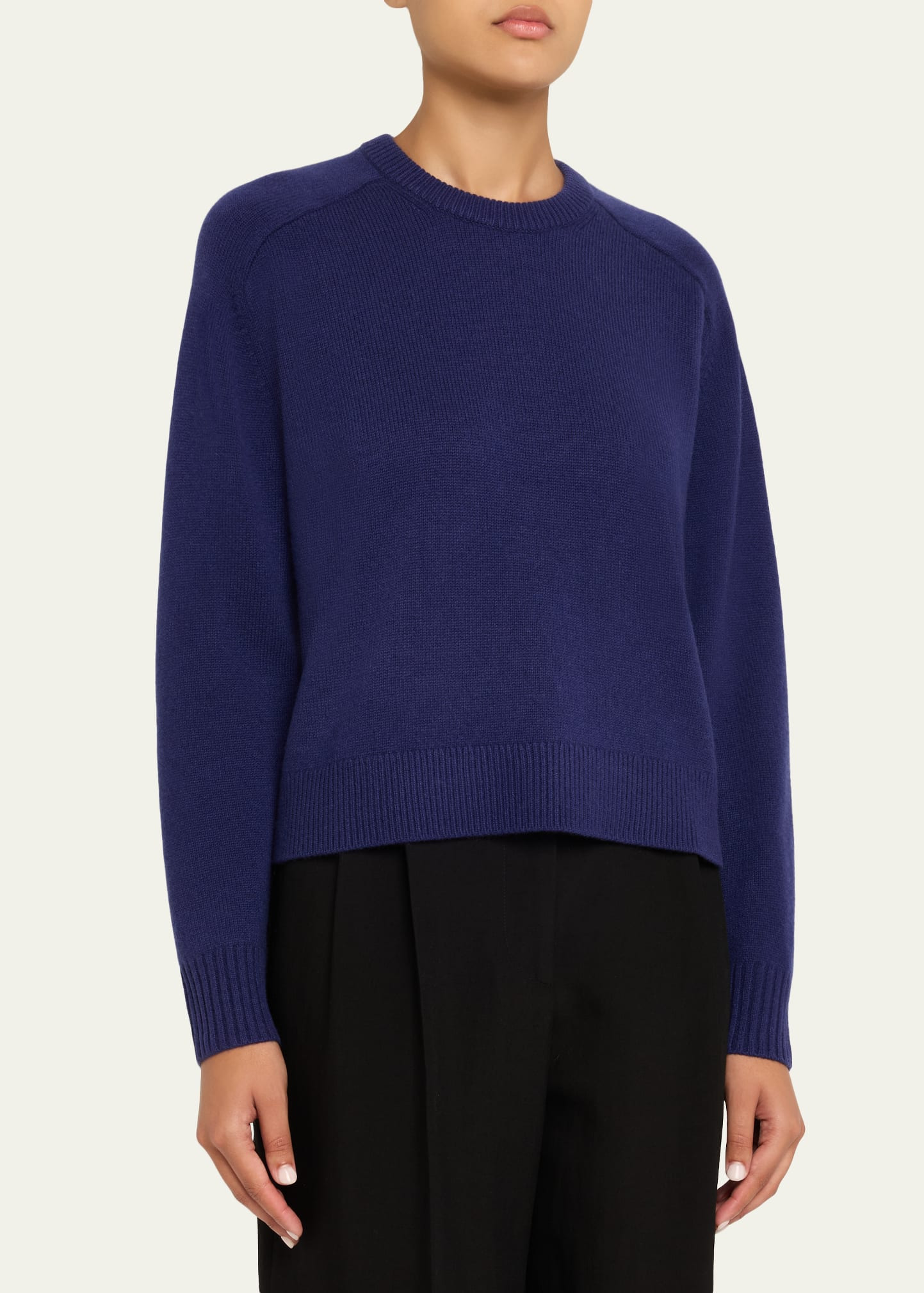 Cashmere Cropped Crewneck Sweater - 4